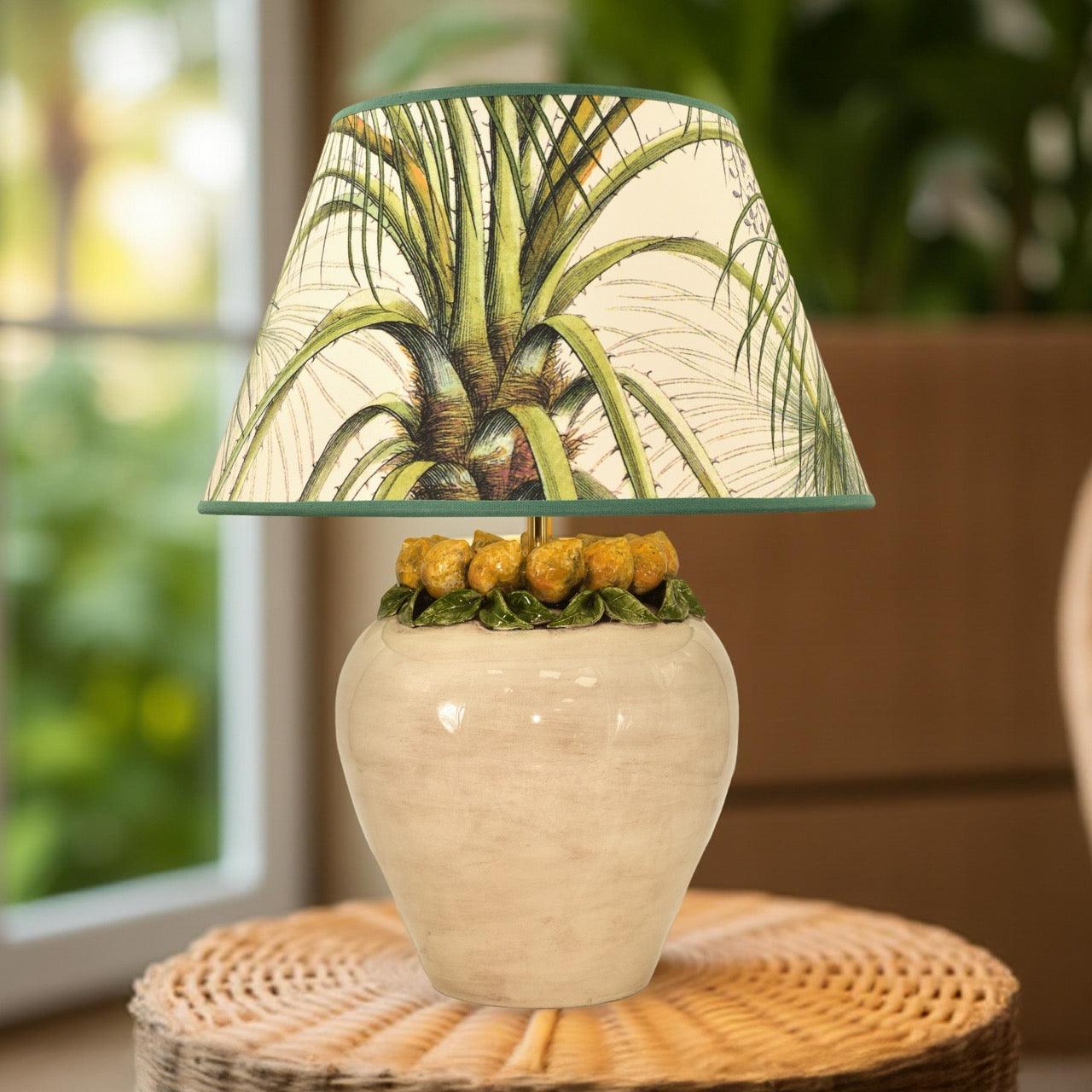 Lume boccia h 27 limoni Siciliani (h 52 c/paralume Ø35/40) - Ceramiche di Caltagirone Sofia