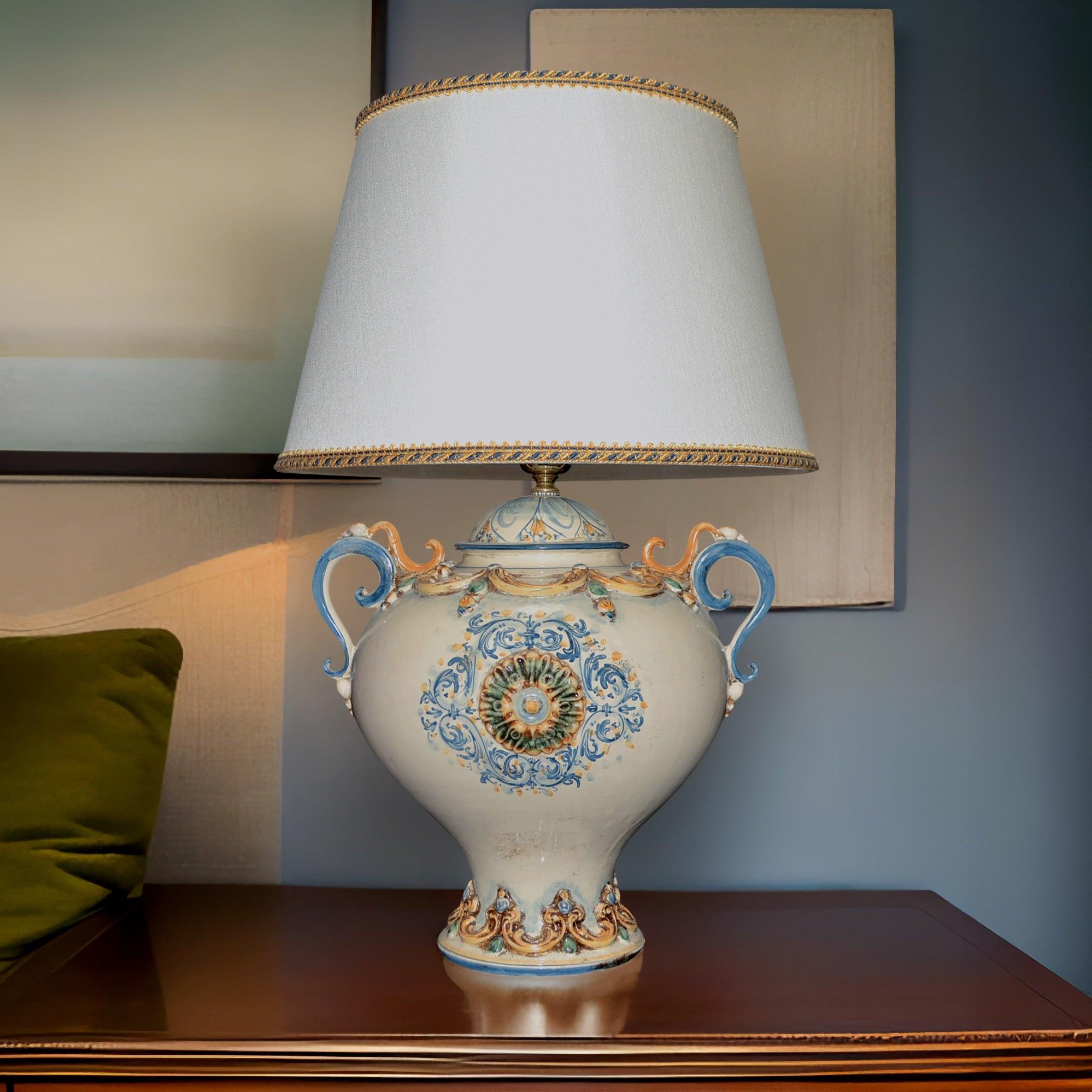 Lume palla c/manici h 35 cm in Ceramica Siciliana - Ceramiche di Caltagirone Sofia