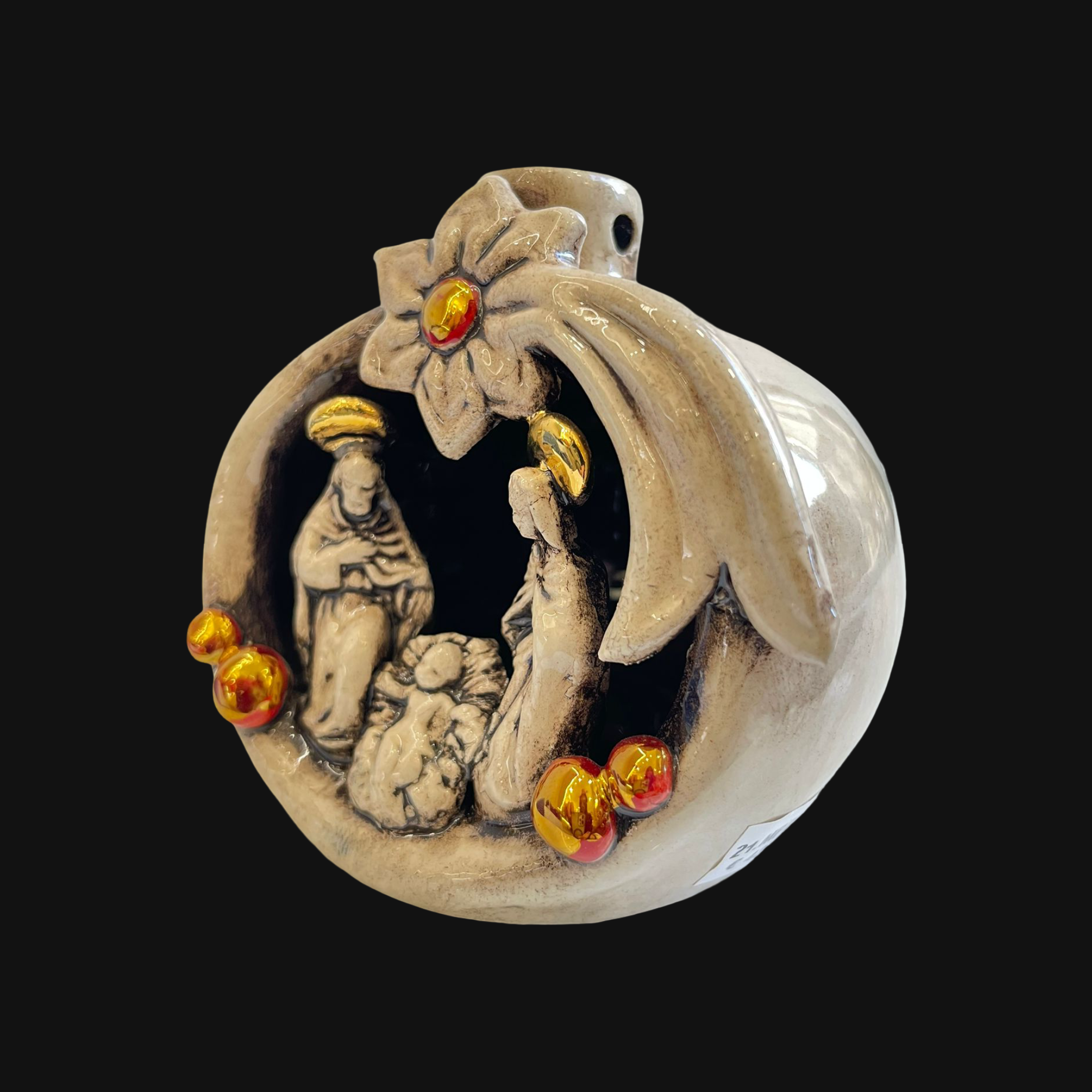 Natività mini pallina h 10 Madreperla Oro e Lustri - Ceramiche di Caltagirone Sofia