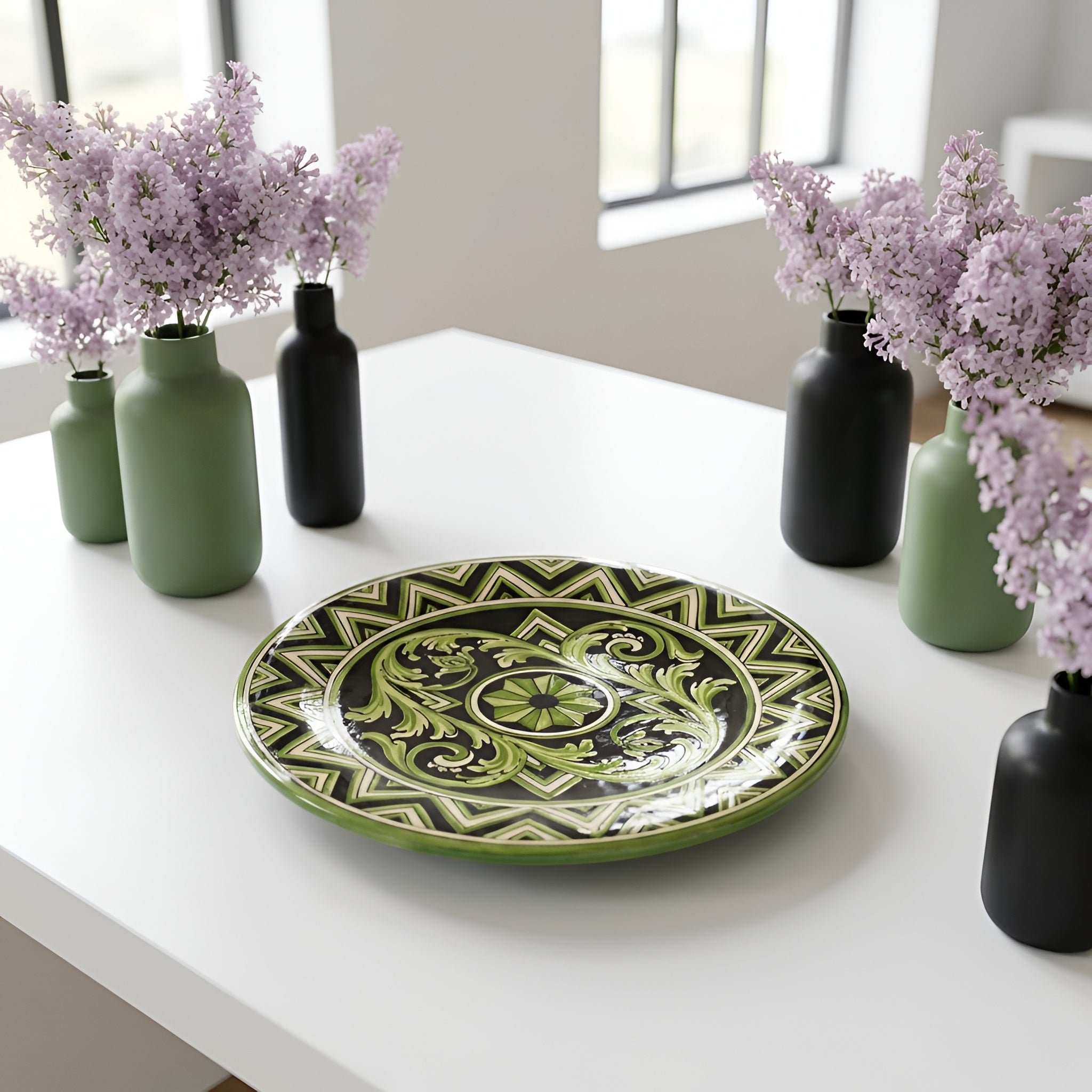 Piatto Ornamentale in Ceramica di Caltagirone Ø 40 cm - Linea Parigi