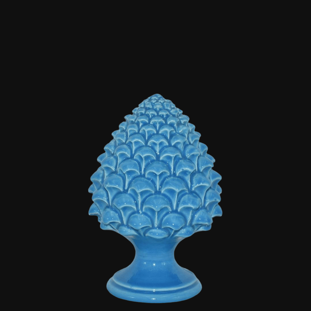 Pigna turchese in ceramica di Caltagirone, ceramiche caltagirone fatti a mano, design artigianale