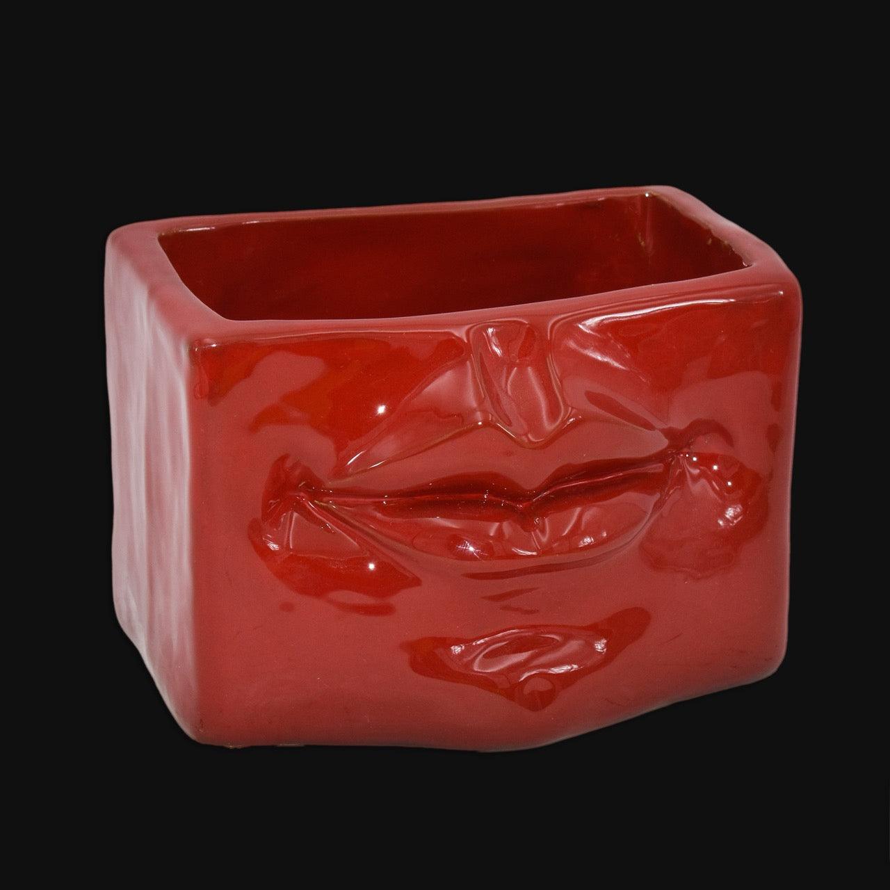 Scatola con espressione rosso fuoco - Ceramica artistica di Caltagirone - Ceramiche di Caltagirone Sofia