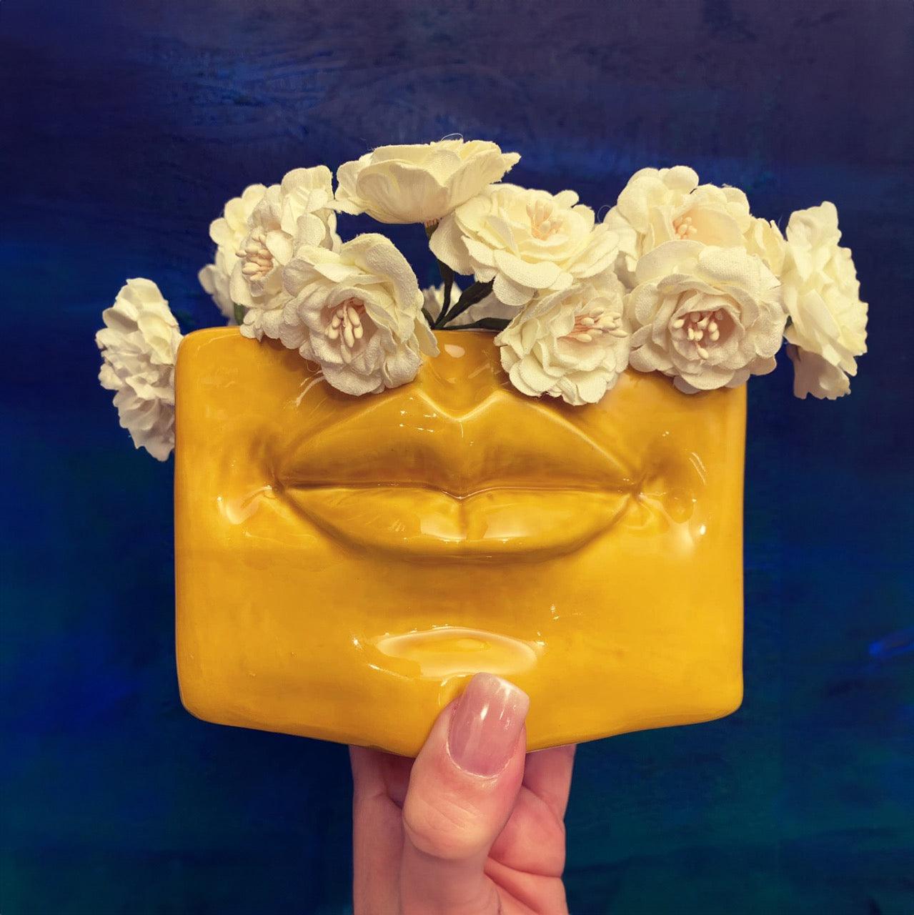Scatola con espressione senape - Ceramica artistica di Caltagirone - Ceramiche di Caltagirone Sofia