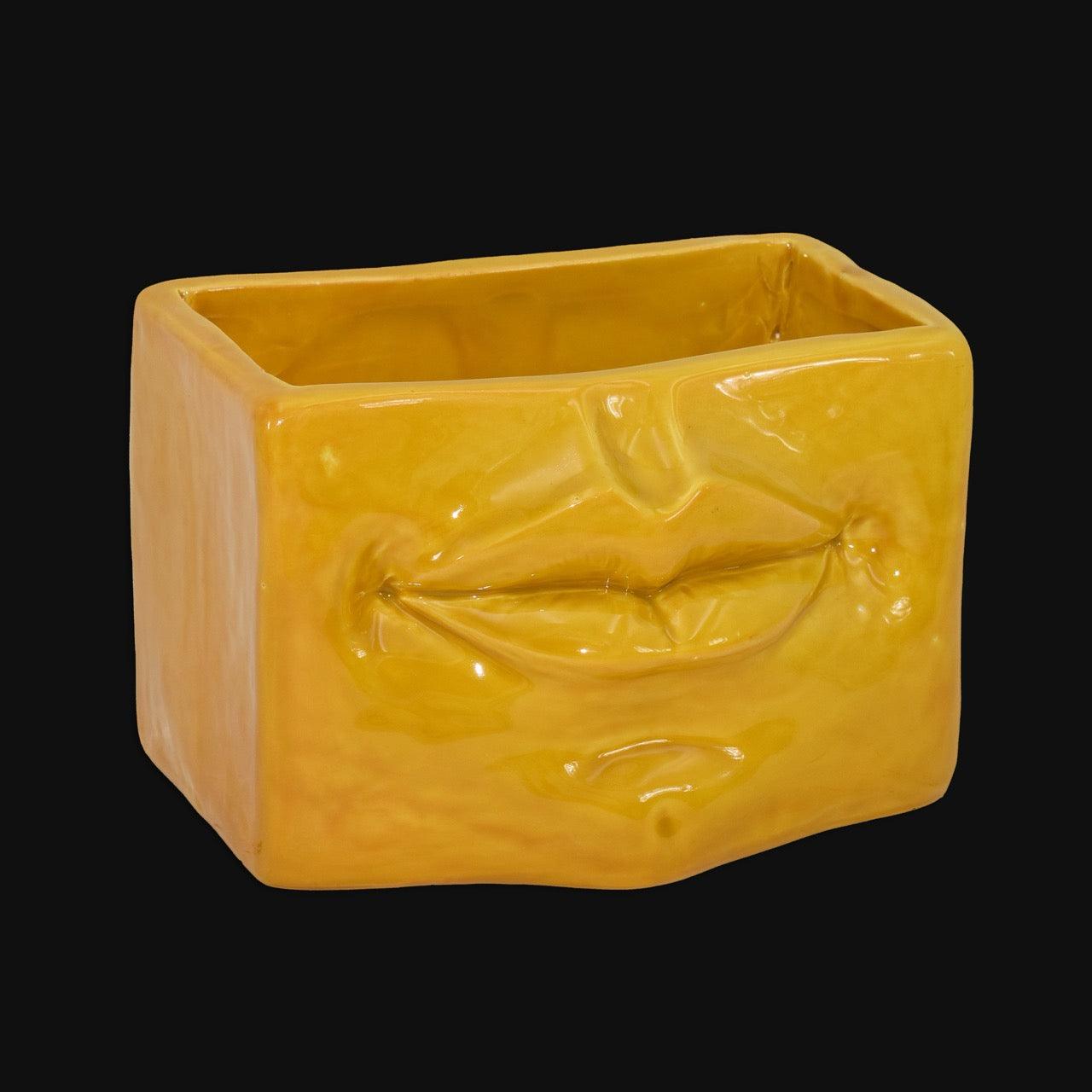 Scatola con espressione senape - Ceramica artistica di Caltagirone - Ceramiche di Caltagirone Sofia