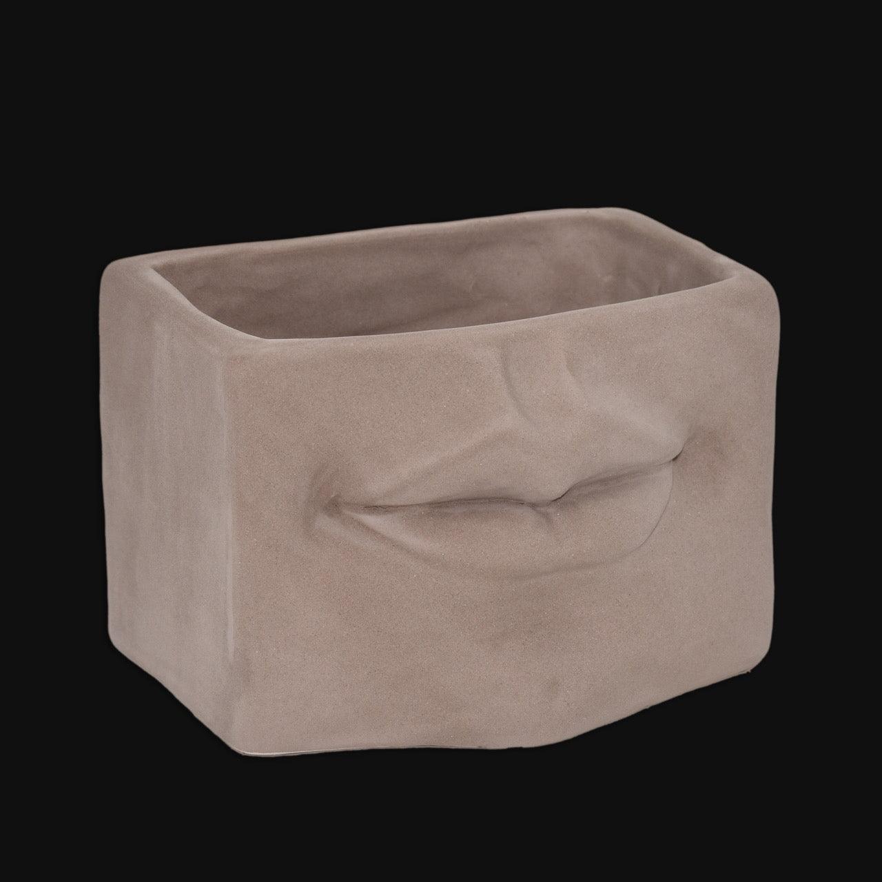 Scatola con espressione tortora opaco - Ceramica artistica di Caltagirone - Ceramiche di Caltagirone Sofia