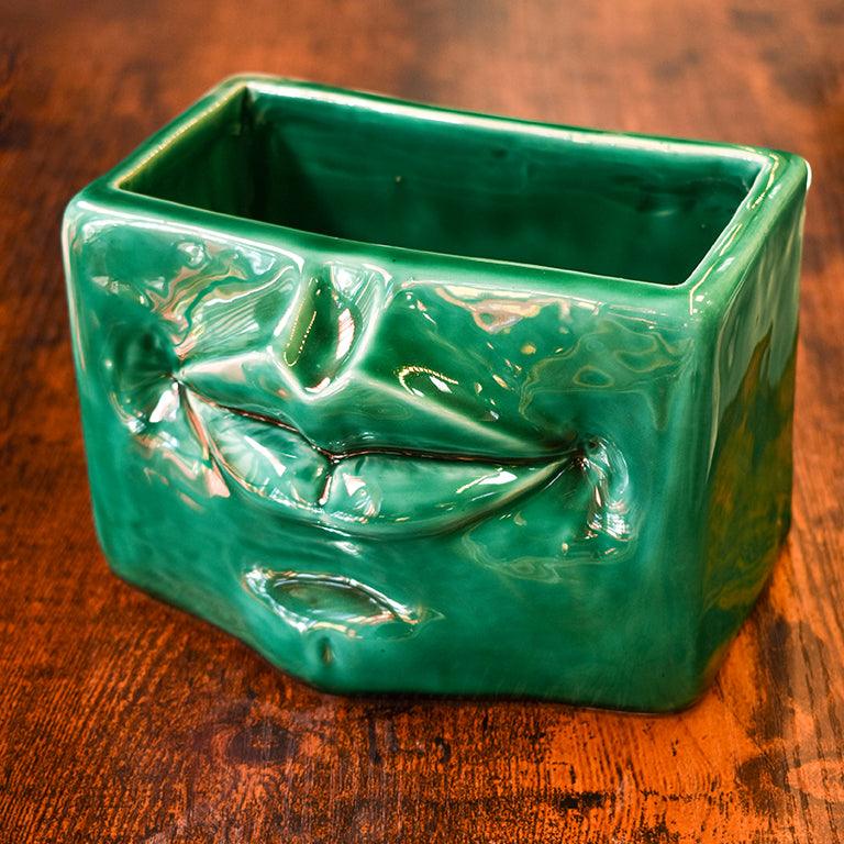 Scatola con espressione verde smeraldo - Ceramica artistica di Caltagirone - Ceramiche di Caltagirone Sofia