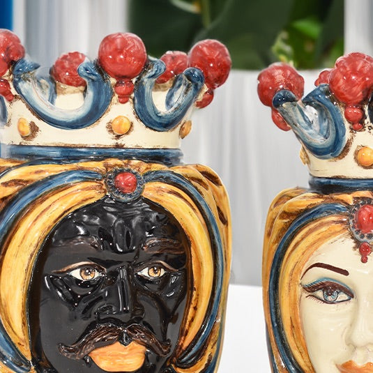 Testa h 25 turbante decoro sicily - Ceramiche di Caltagirone Sofia - Ceramiche di Caltagirone Sofia