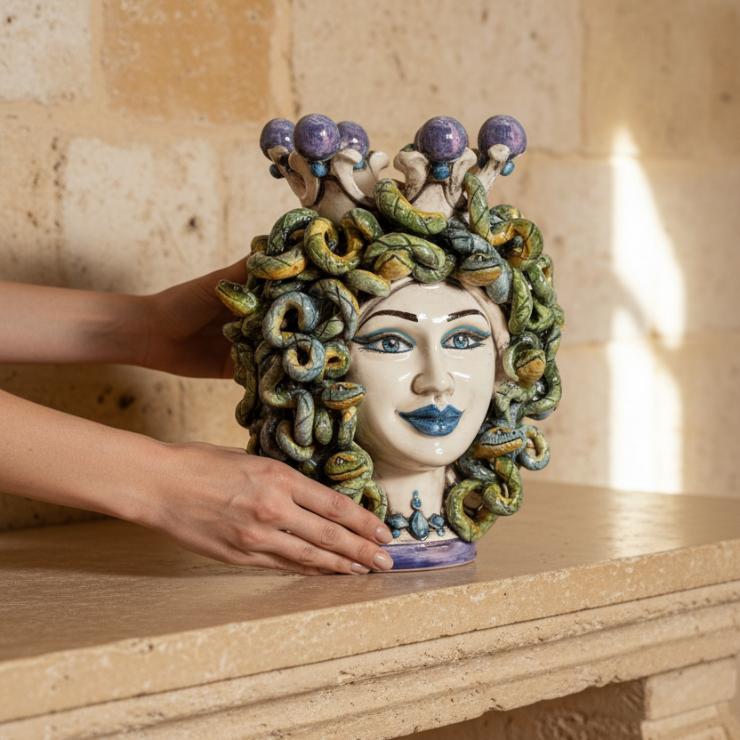 Testa h 25 turbante medusa Lustro Glicine