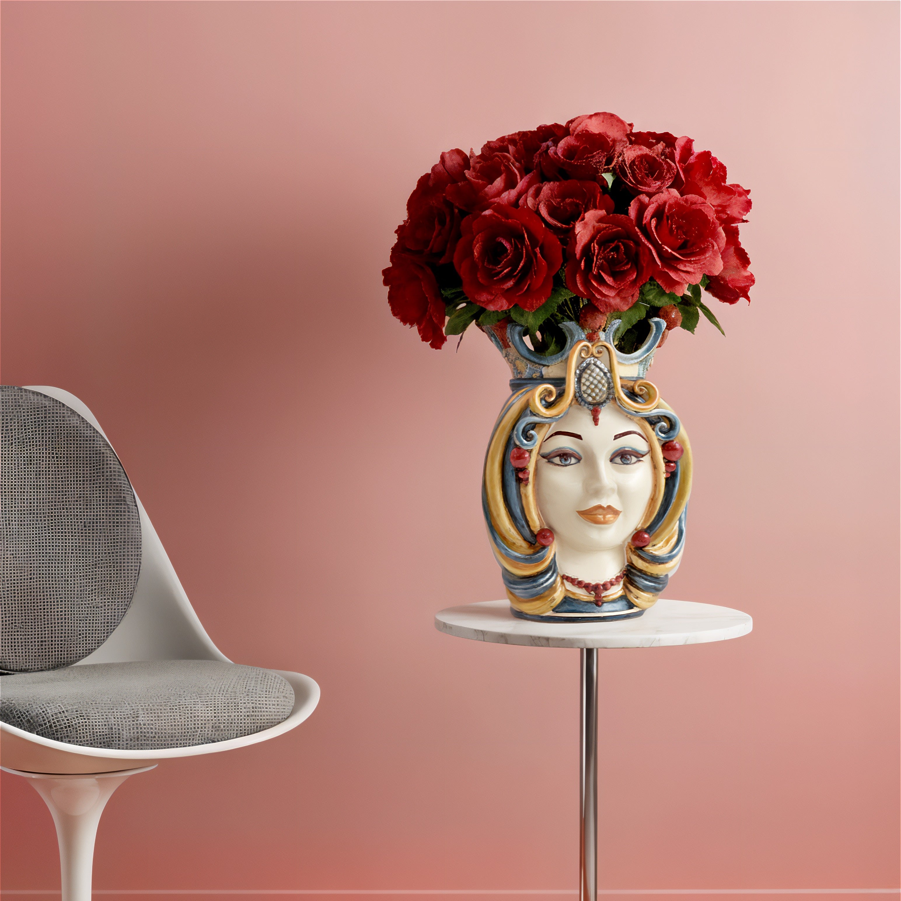 Testa h 38 in decoro sicily femmina - Ceramiche Di Caltagirone Sofia - Ceramiche di Caltagirone Sofia