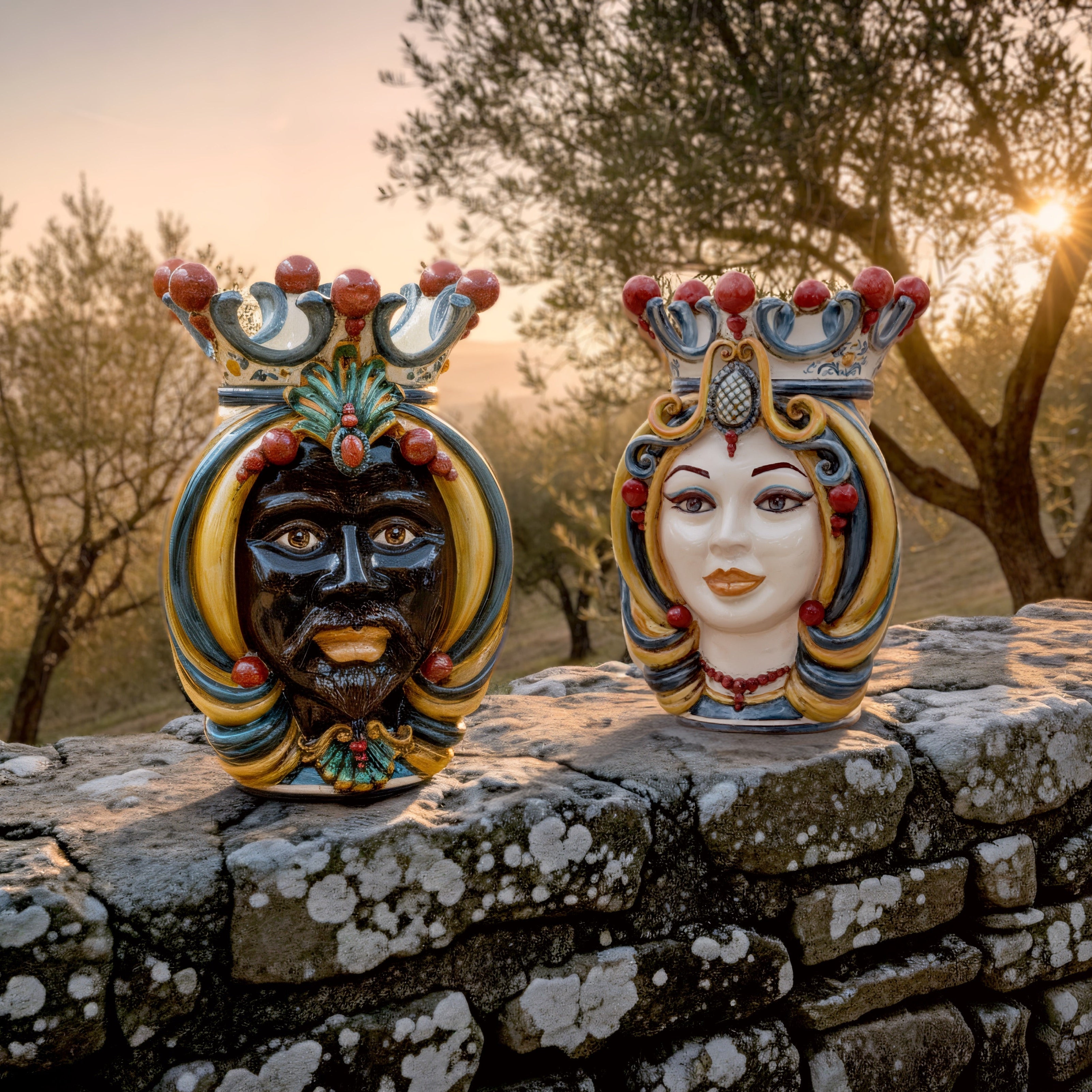 Testa h 38 in decoro sicily femmina - Ceramiche Di Caltagirone Sofia - Ceramiche di Caltagirone Sofia