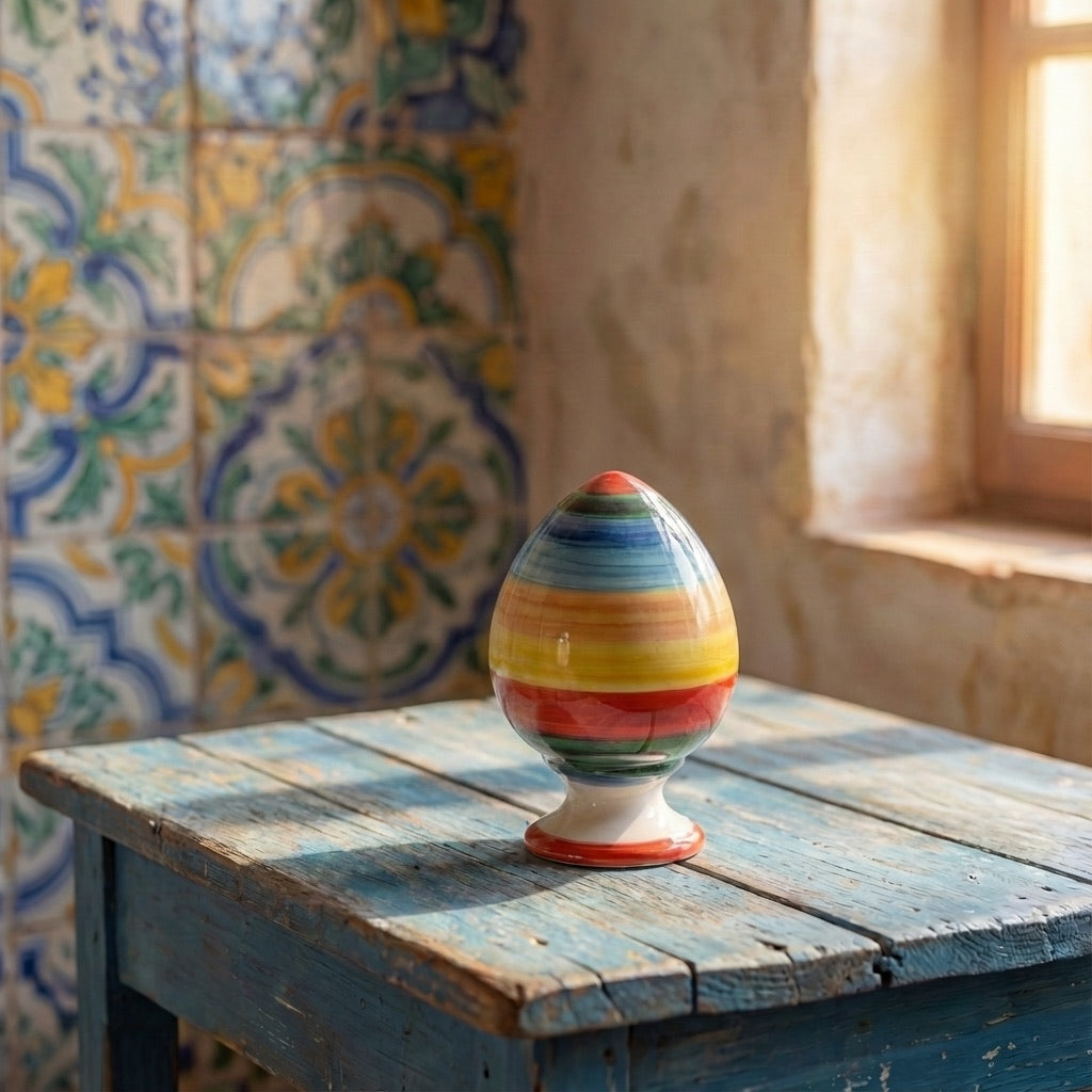 Uovo in ceramica White and Color - Ceramiche di Caltagirone - Ceramiche di Caltagirone Sofia