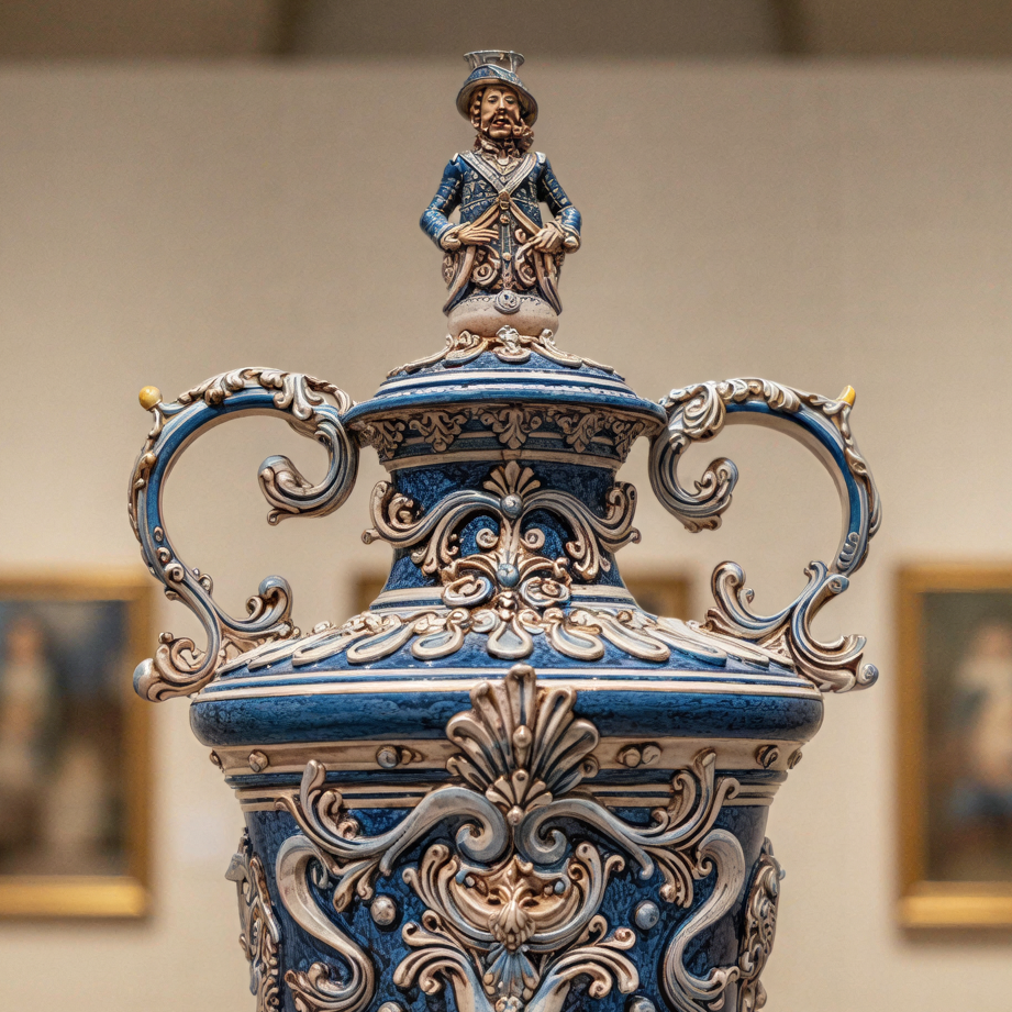 Vaso Monumentale Blu 95 cm in serie limitata mono blu - Ceramiche Sofia Caltagirone