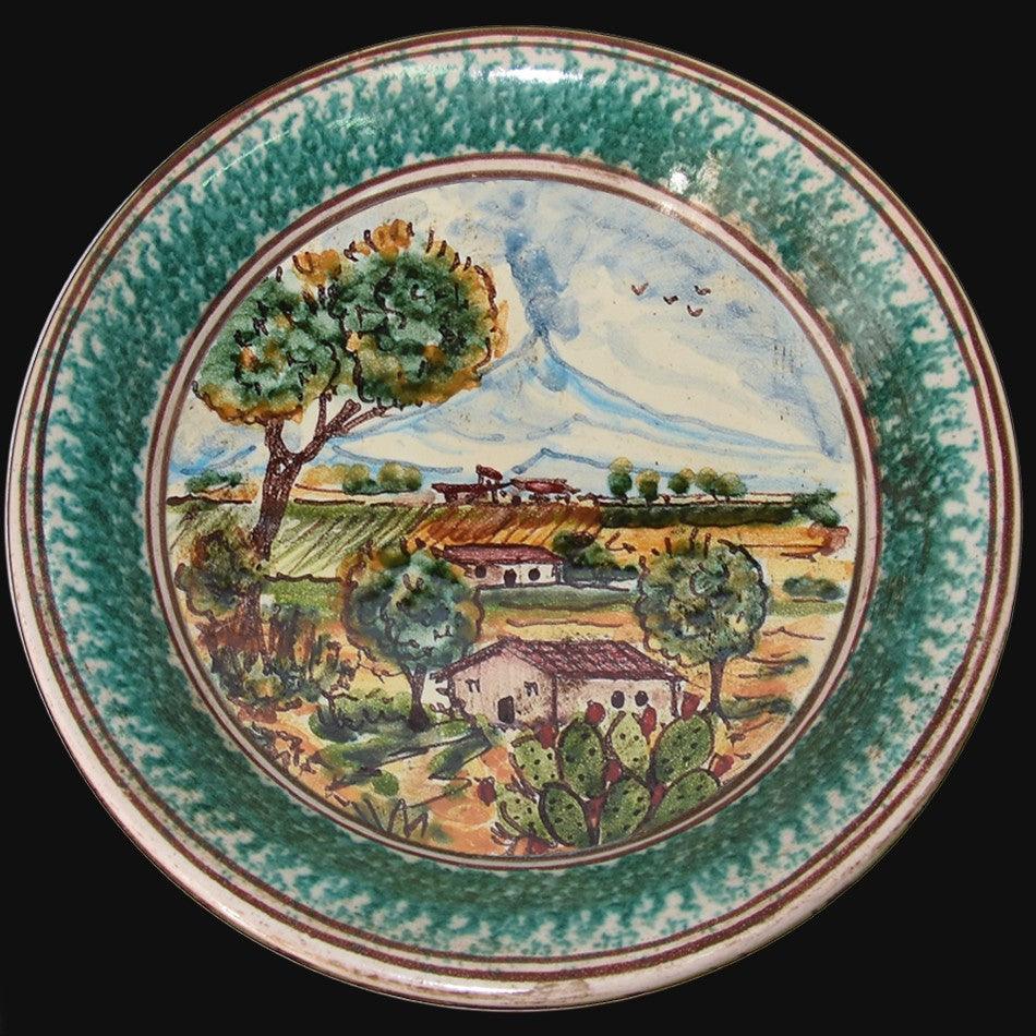 Fangotto da parete con paesaggio - Ceramiche di Caltagirone Sofia