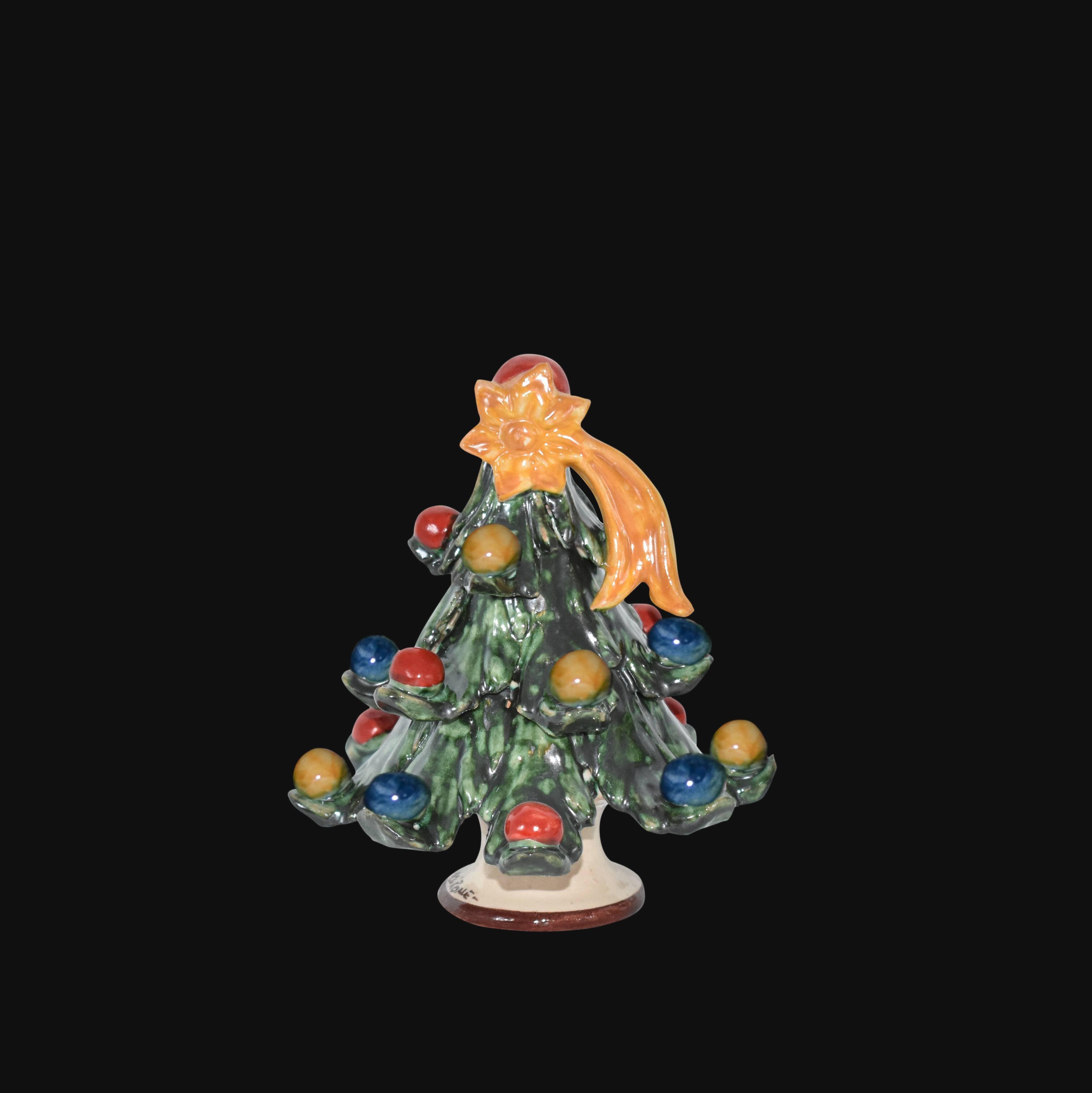 Albero di natale verde con palline colorate in ceramica artistica di Caltagirone - Ceramiche di Caltagirone Sofia