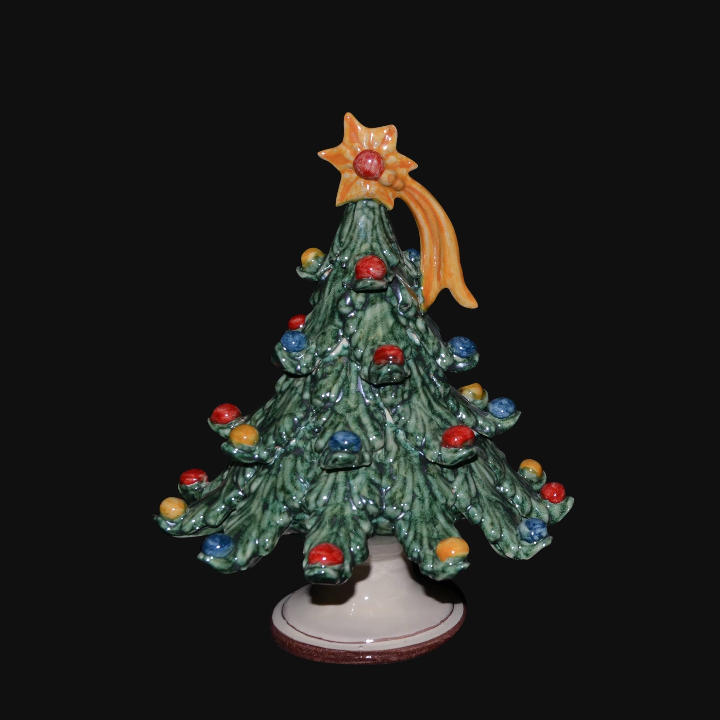 Albero di natale verde con palline colorate in ceramica artistica di Caltagirone - Ceramiche di Caltagirone Sofia