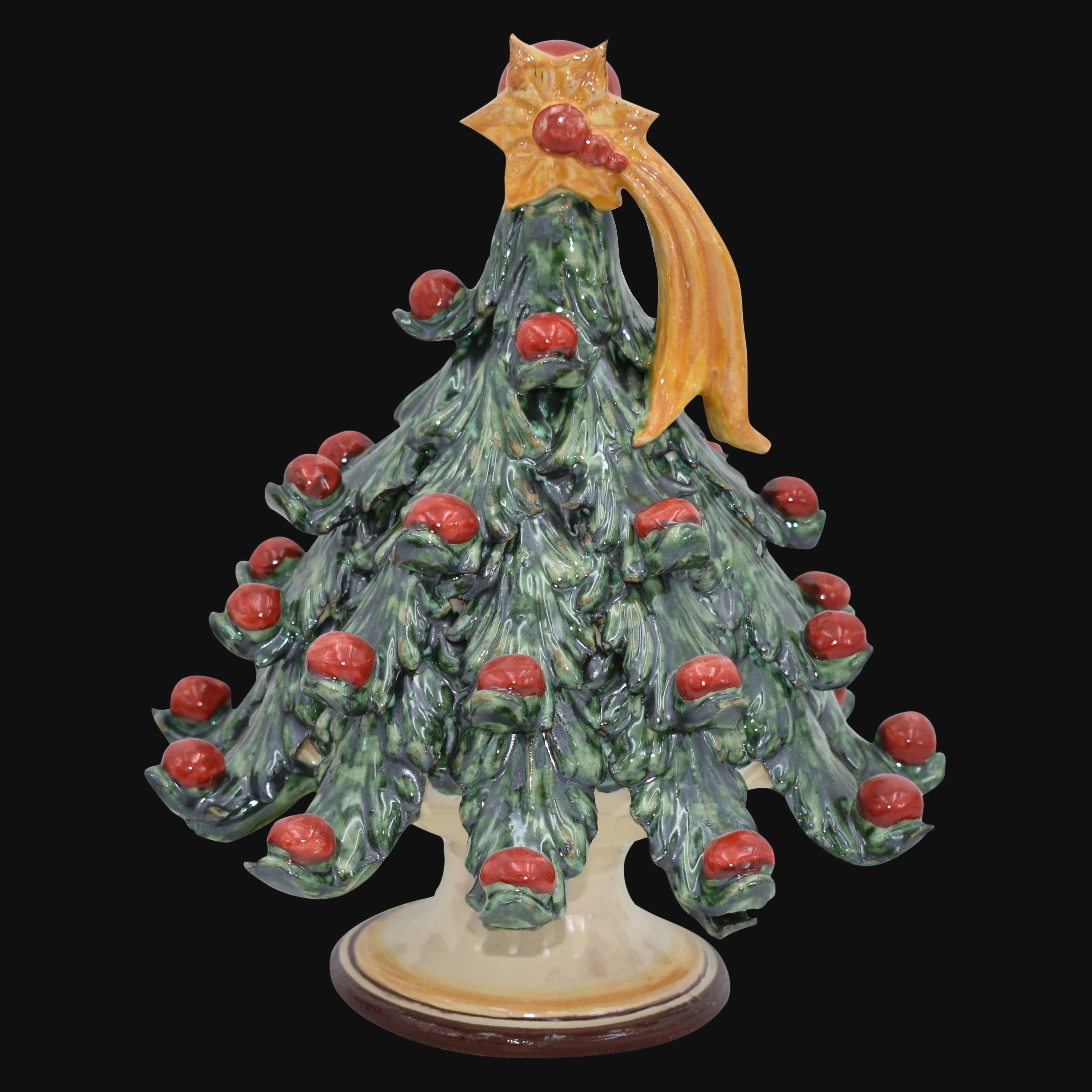 Albero di natale verde/rosso in ceramica artistica di Caltagirone - Ceramiche di Caltagirone Sofia