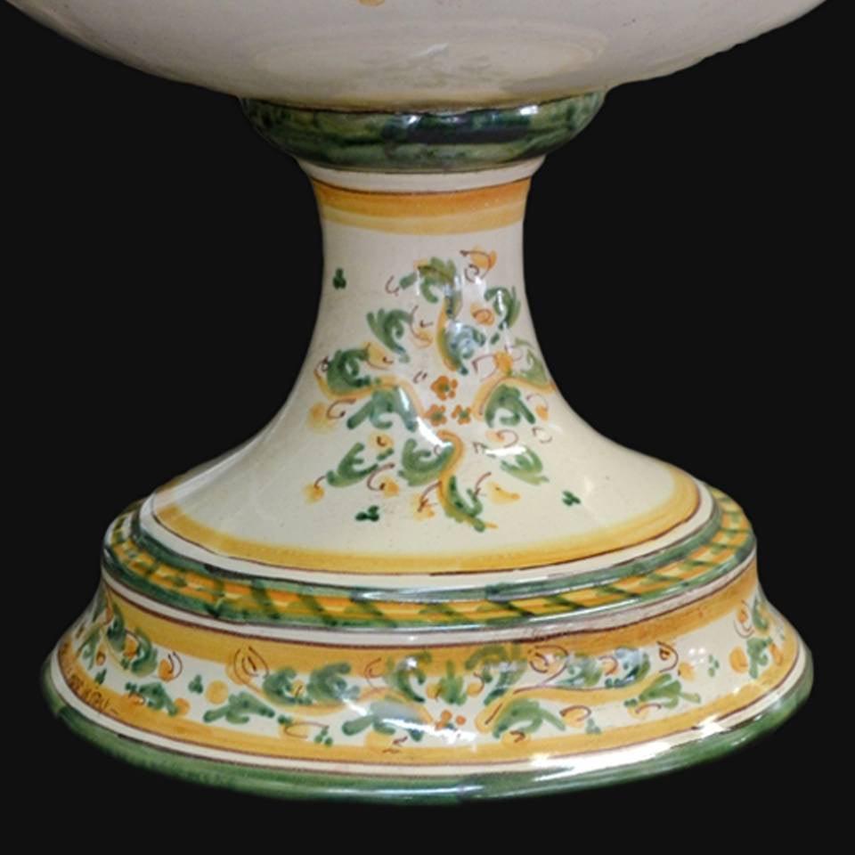 Centrotavola Serie d'arte in Verde e Arancio in ceramica artigianale di Caltagirone - Ceramiche di Caltagirone Sofia