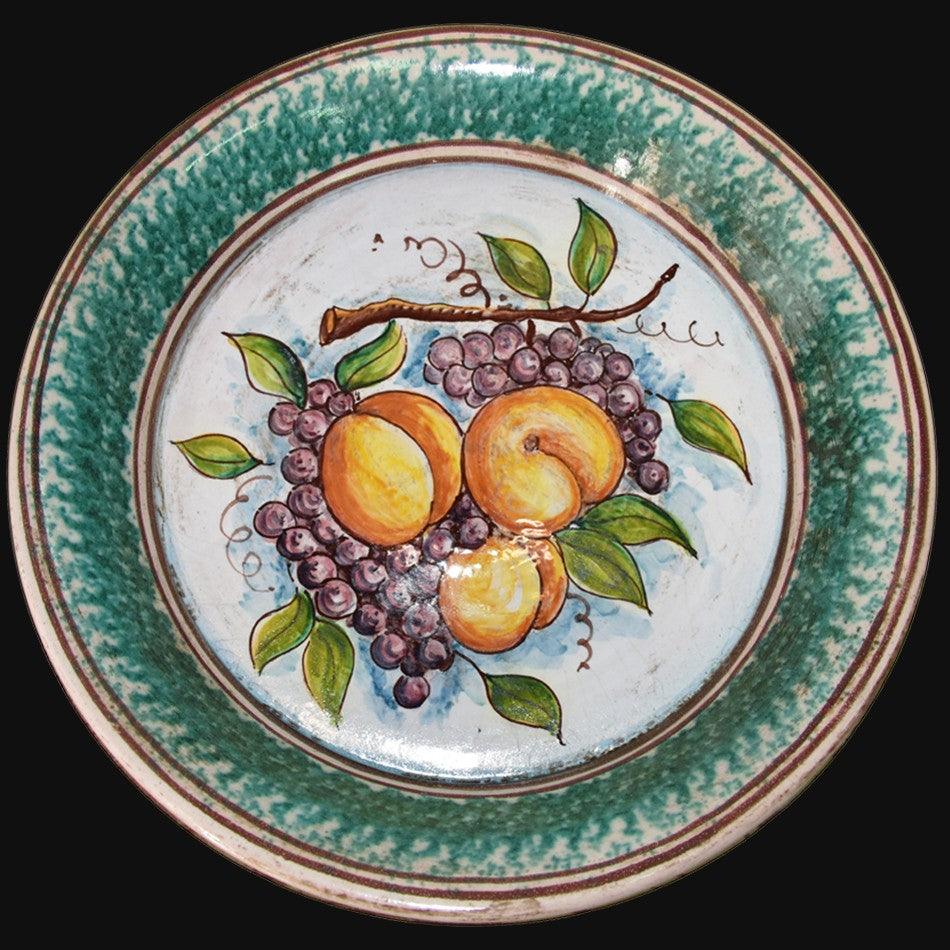 Fangotto da parete con uva e pesche - Ceramiche di Caltagirone Sofia