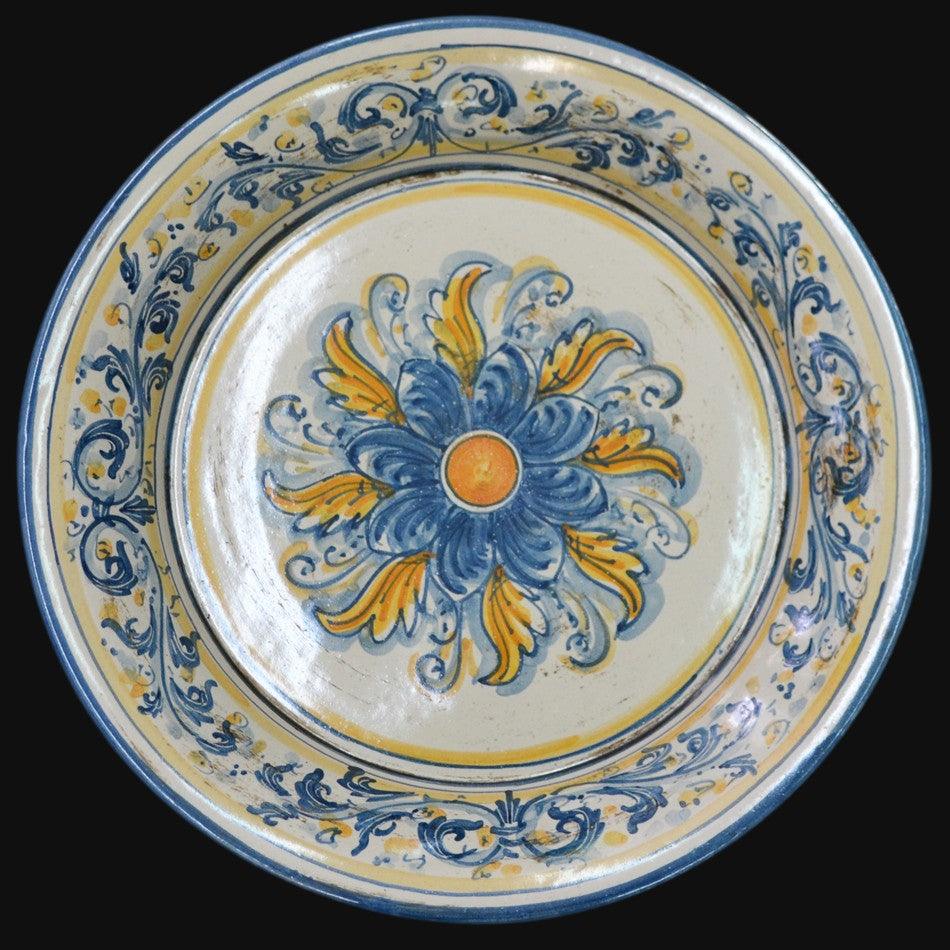 Fangotto da parete in serie d'arte Blu e Arancio - Ceramiche di Caltagirone Sofia
