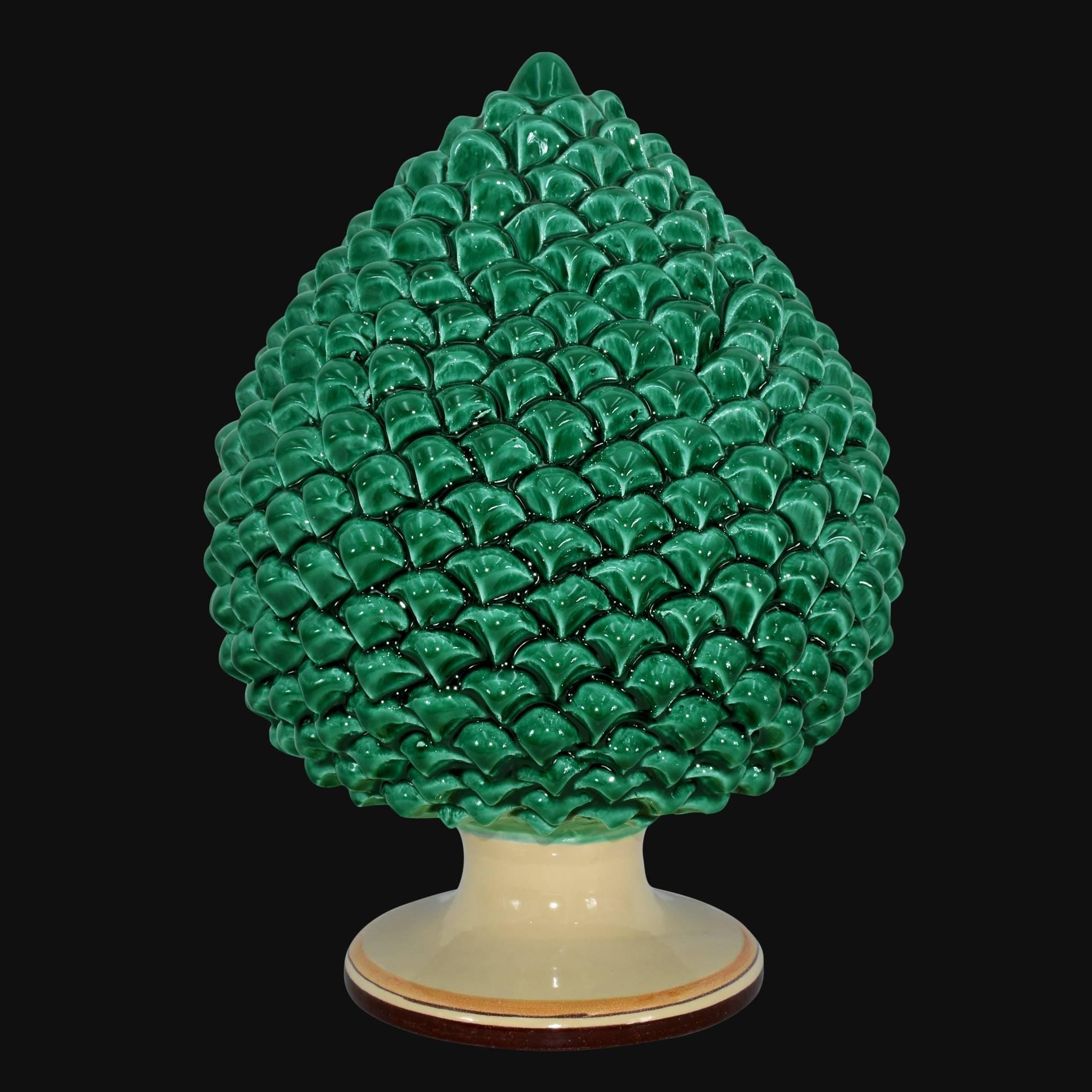Pigna artigianale di Caltagirone modellata a mano altezza 15/40 verde/arancio - Ceramiche di Caltagirone Sofia