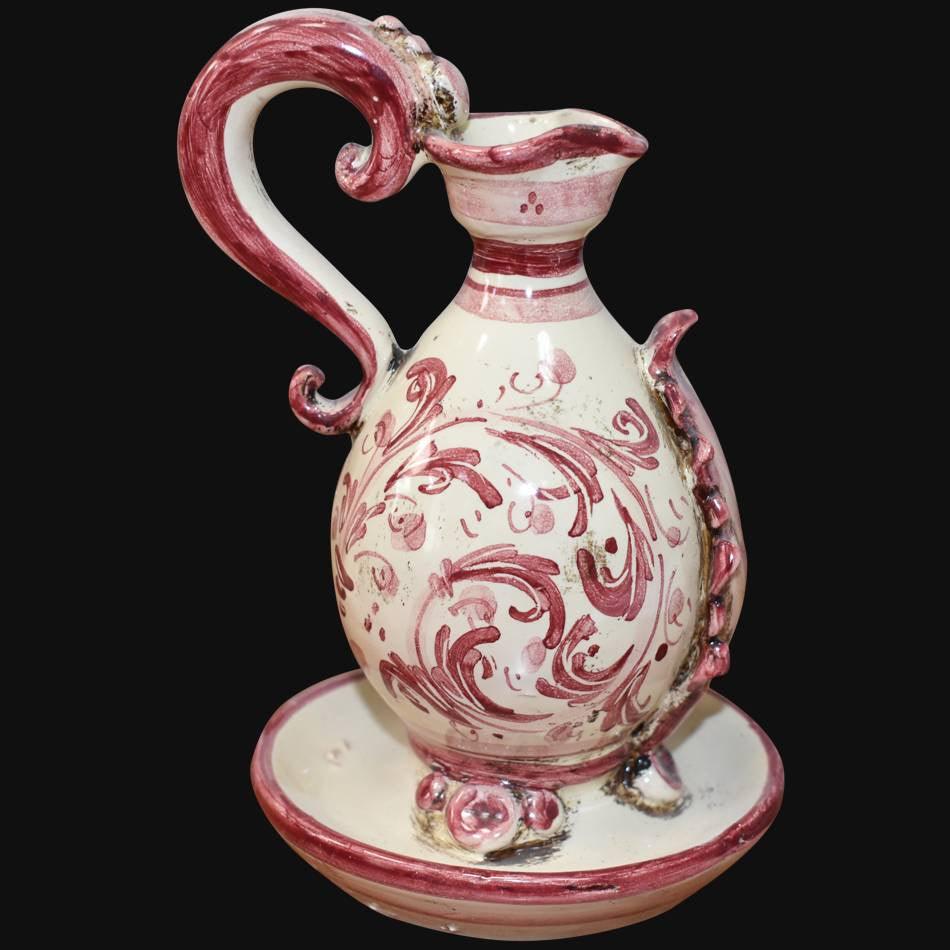 Portacandela in s. d'arte bordeaux - Lucerna in ceramica di Caltagirone - Ceramiche di Caltagirone Sofia