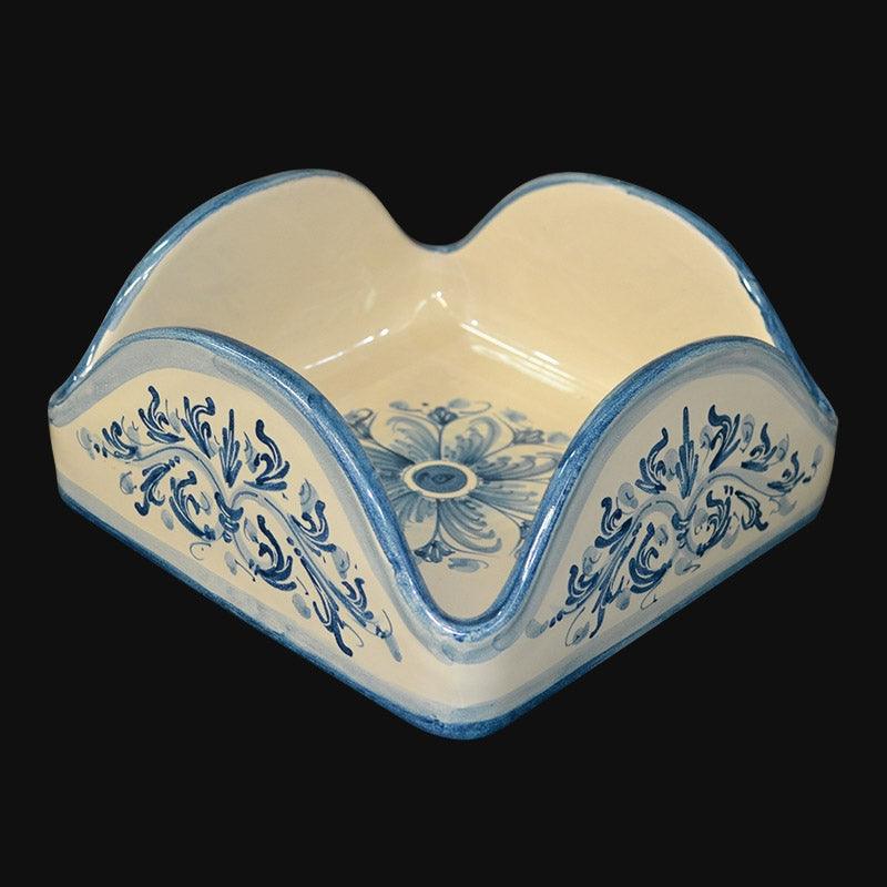 Portatovaglioli quadrato 20x20 s. d'arte mono blu in Ceramica Artistica di Caltagirone - Ceramiche di Caltagirone Sofia