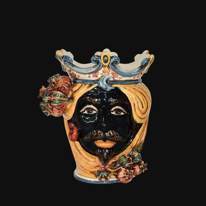 Testa h 25 con melagrana giallo e arancio maschio moro