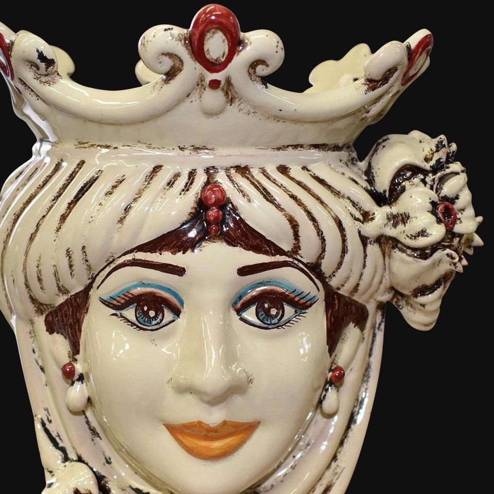 Testa h 25 con melagrane in avorio donna - Ceramiche di Caltagirone - Ceramiche di Caltagirone Sofia