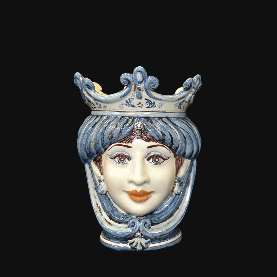 Testa h 25 liscia mono blu femmina - Ceramiche di Caltagirone Sofia