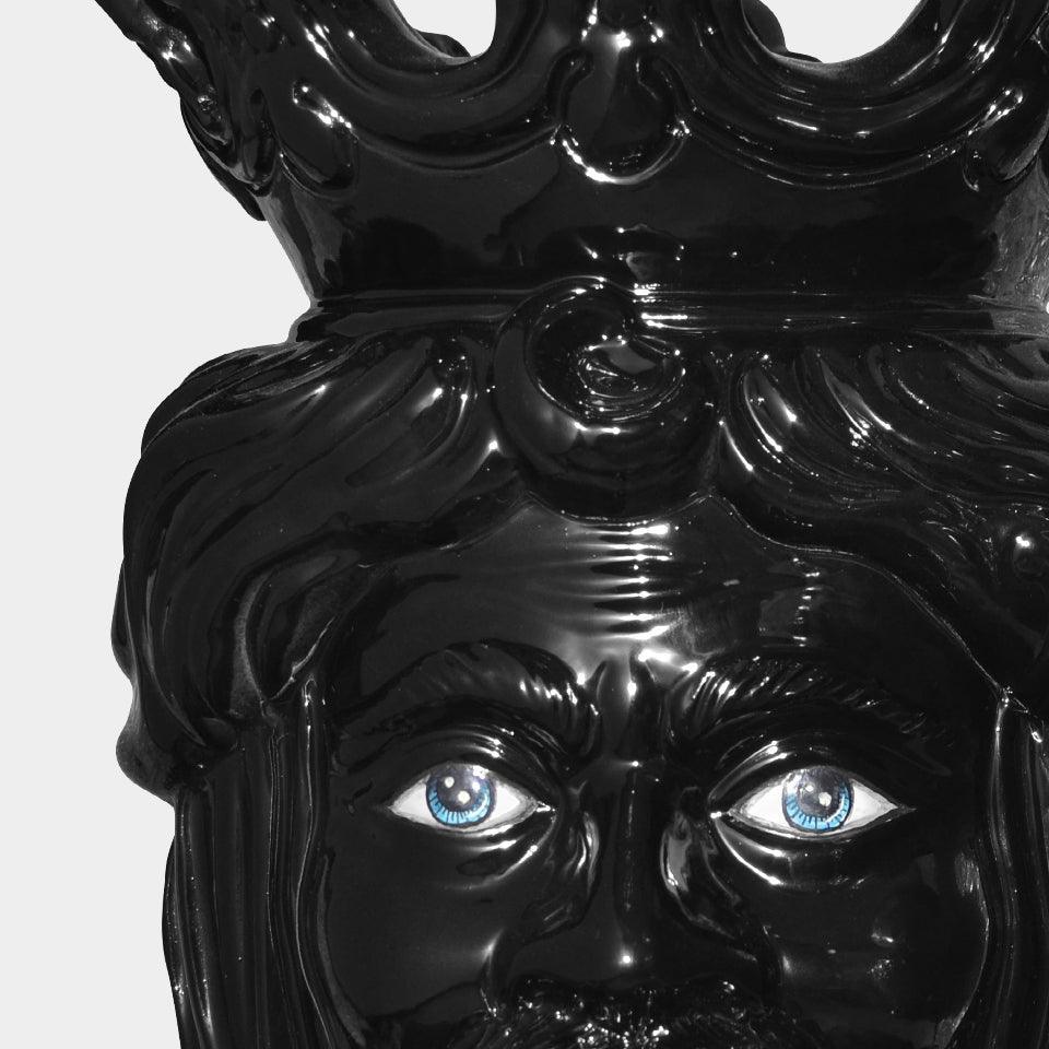 Testa h 40 c/perline black line maschio - Ceramiche di Caltagirone Sofia