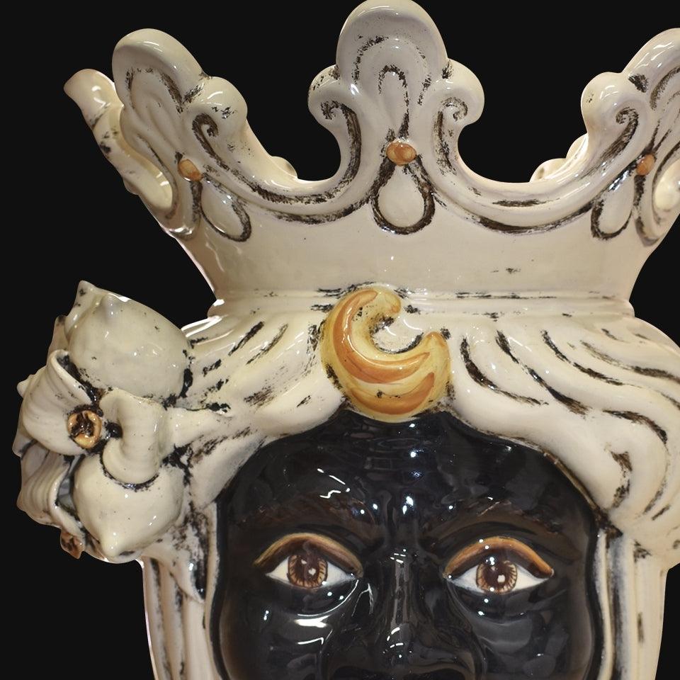 Testa h 40 limoni avorio maschio moro - Ceramiche di Caltagirone - Ceramiche di Caltagirone Sofia