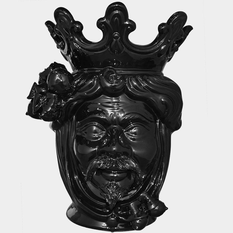 Testa h 40 limoni black line uomo - Ceramiche di Caltagirone Sofia