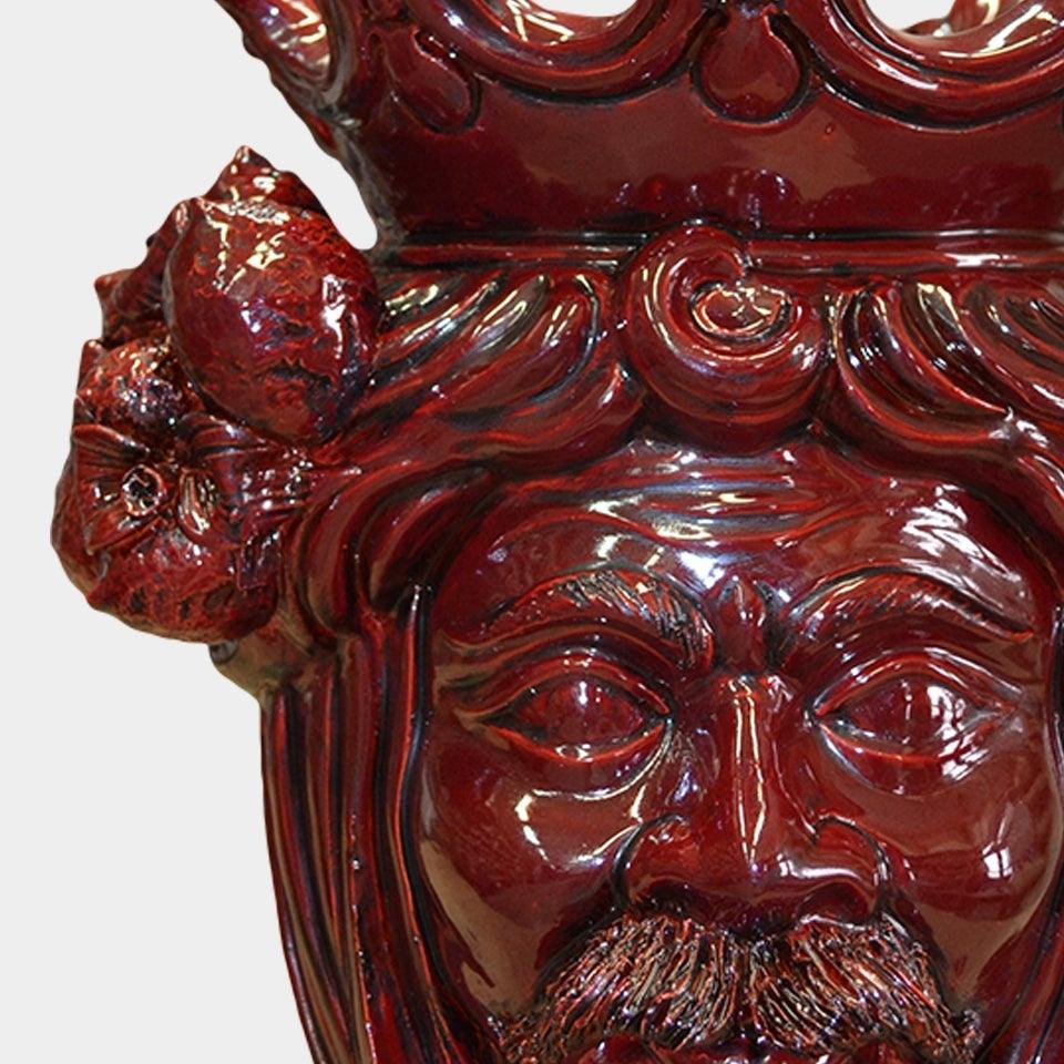 Testa h 40 limoni linea bordeaux maschio - Ceramiche di Caltagirone Sofia