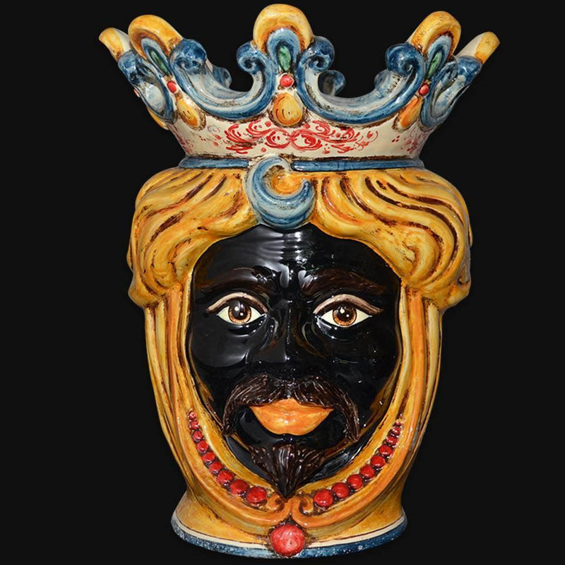 Testa h 40 perline in giallo e arancio maschio moro