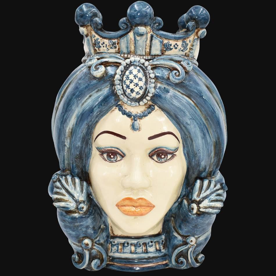 Testa h 40 turbante mono blu donna - Ceramiche Di Caltagirone Sofia - Ceramiche di Caltagirone Sofia