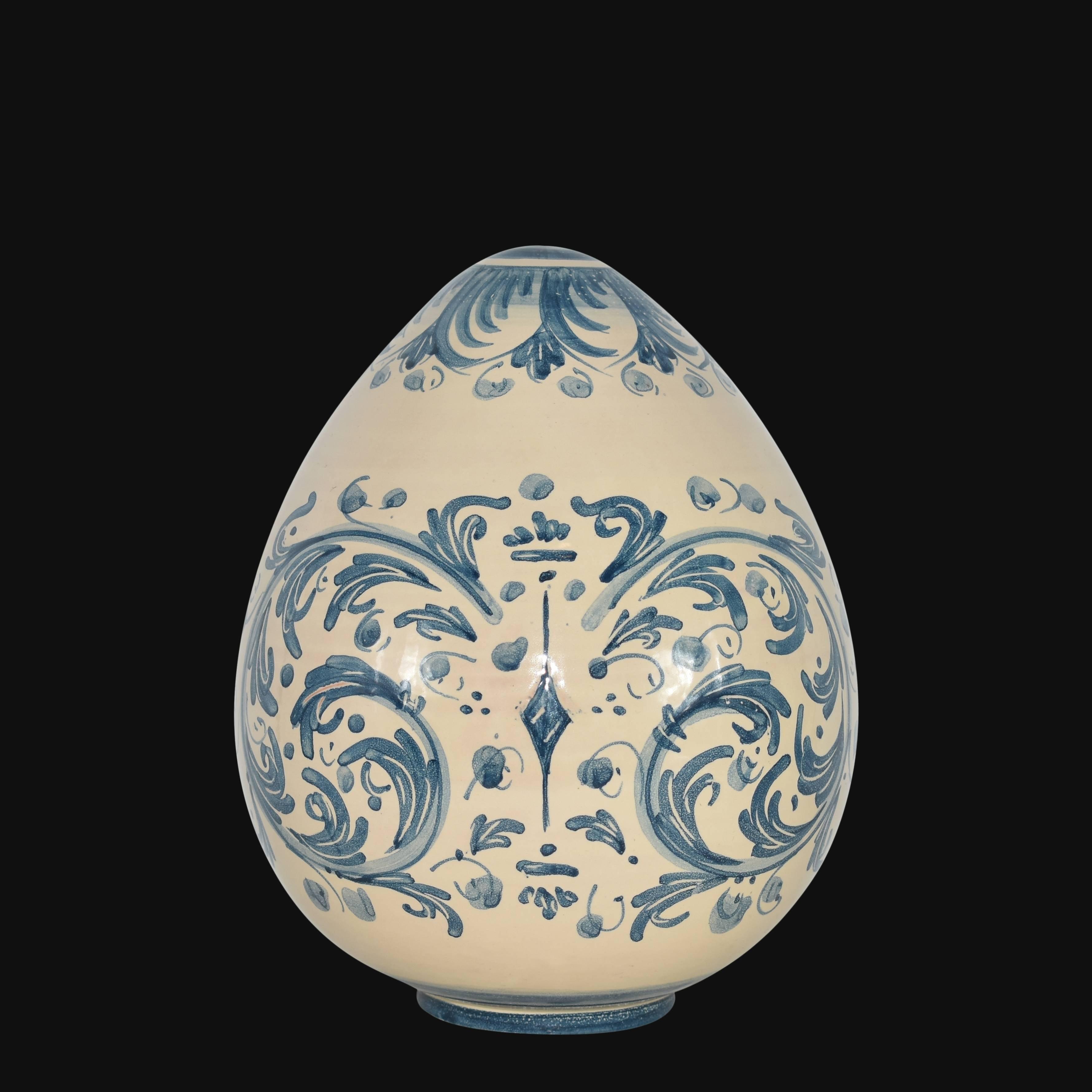 Uovo in ceramica h 15/20 cm Serie d'arte mono blu - Ceramiche di Caltagirone - Ceramiche di Caltagirone Sofia