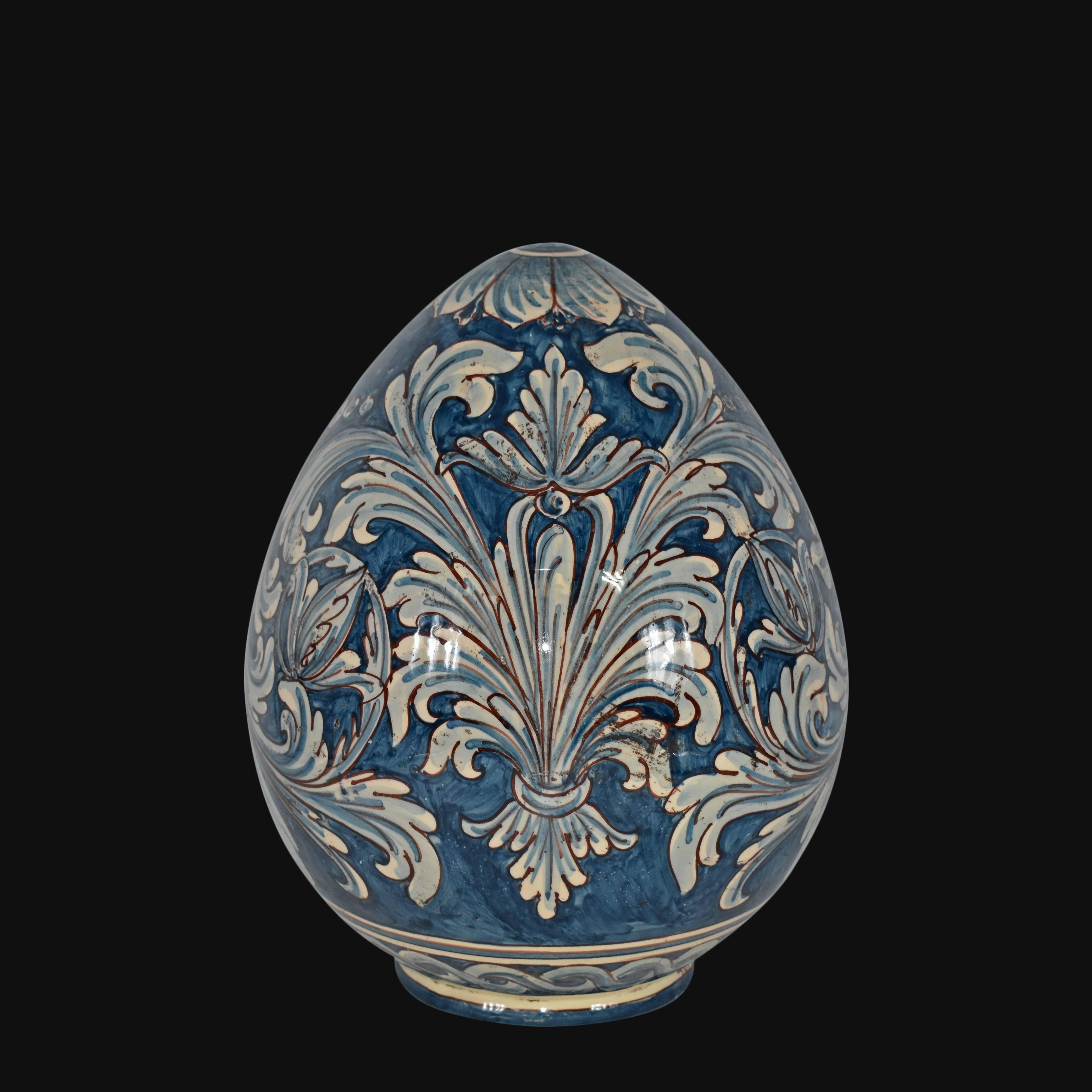 Uovo in ceramica h 20 Ornato mono blu - Ceramiche di Caltagirone - Ceramiche di Caltagirone Sofia