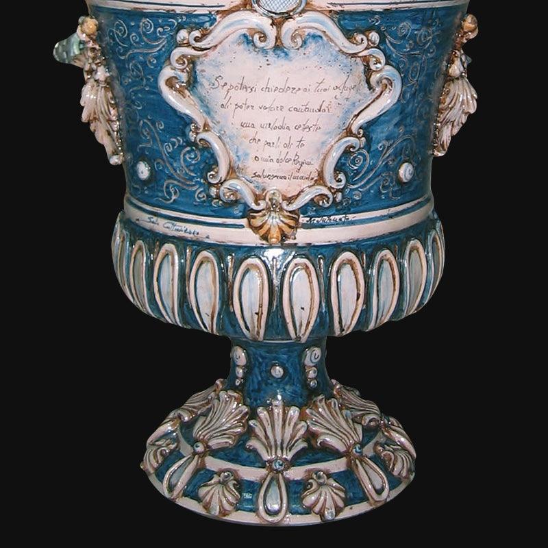Vaso monumentale prosa in serie limitata mono blu - Ceramiche di Caltagirone Sofia