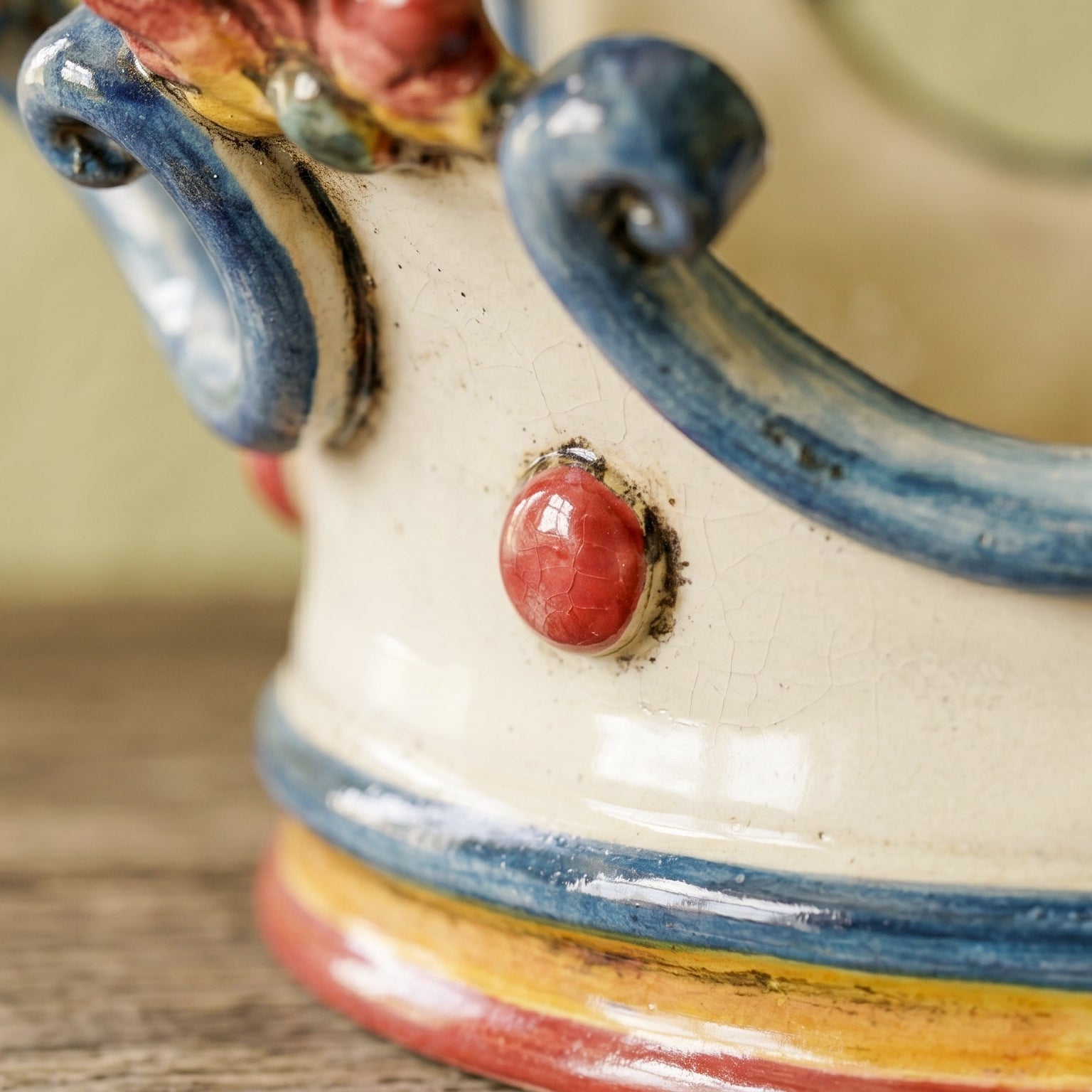 Corona Svuota Tasche media in Ceramica di Caltagirone Ø 27 cm - Decoro Sicily