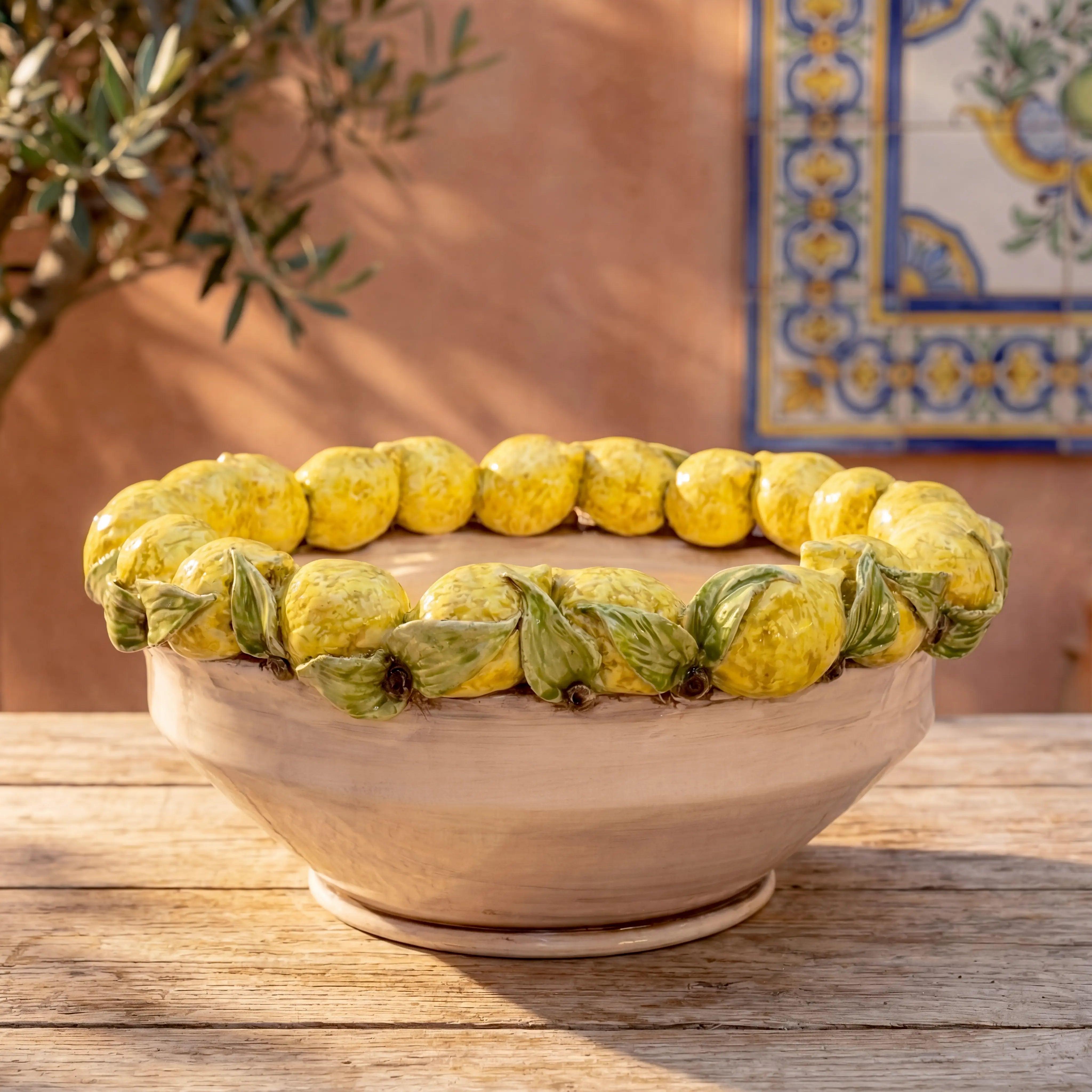 Centrotavola con Limoni Siciliani Ø 38 madreperla colorato