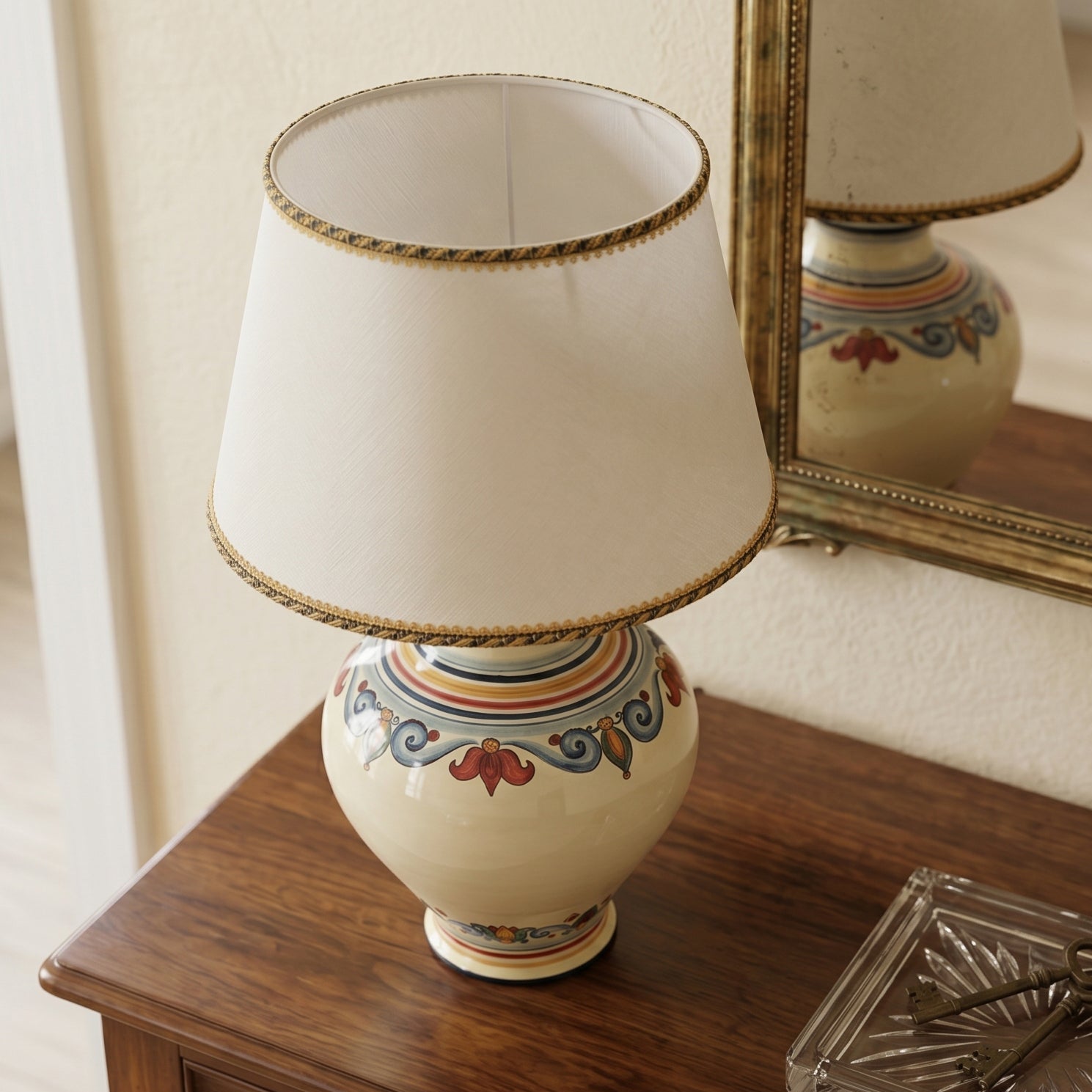 Lume Boccia in Ceramica di Caltagirone h 35 cm — Decoro Sicily