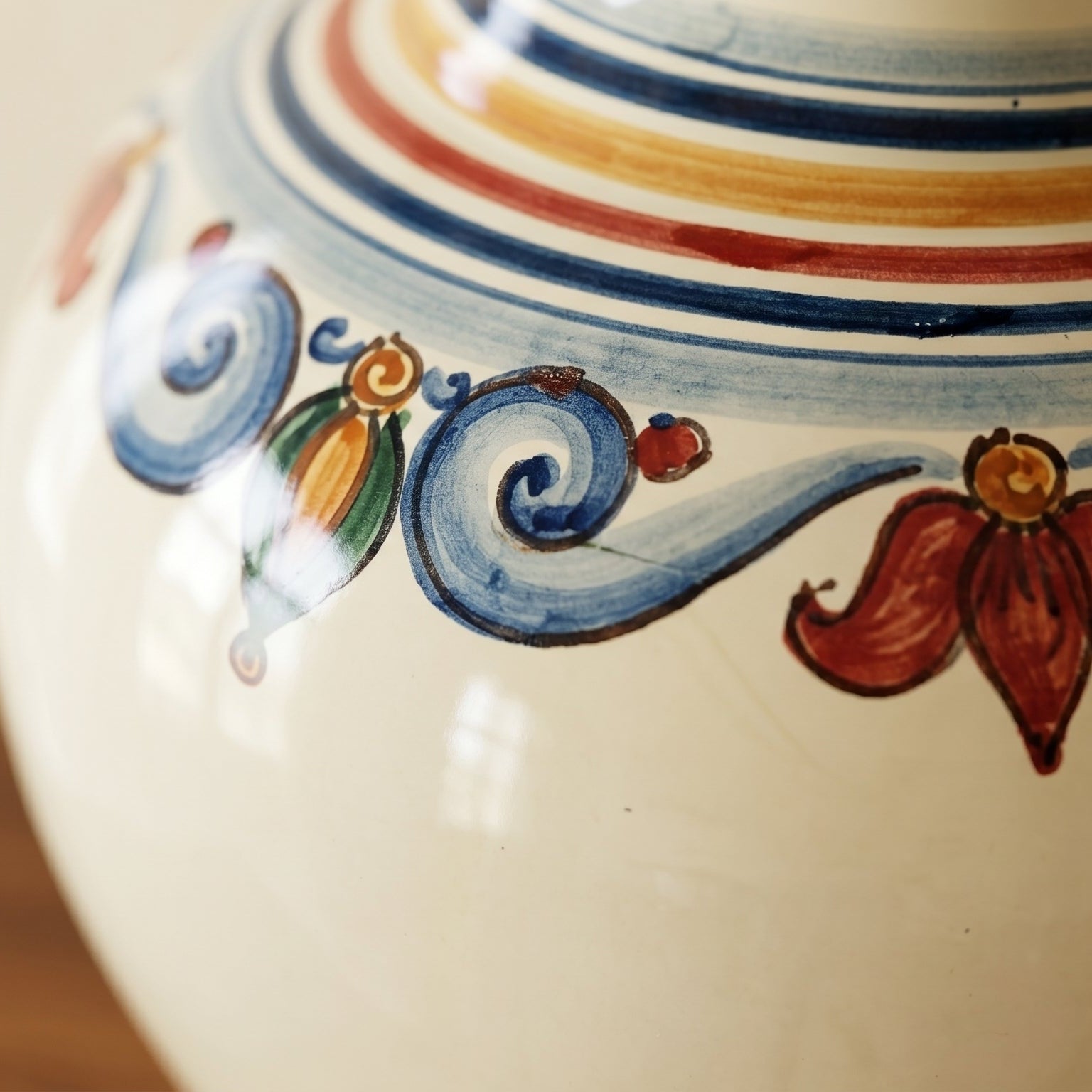 Lume Boccia in Ceramica di Caltagirone h 35 cm — Decoro Sicily