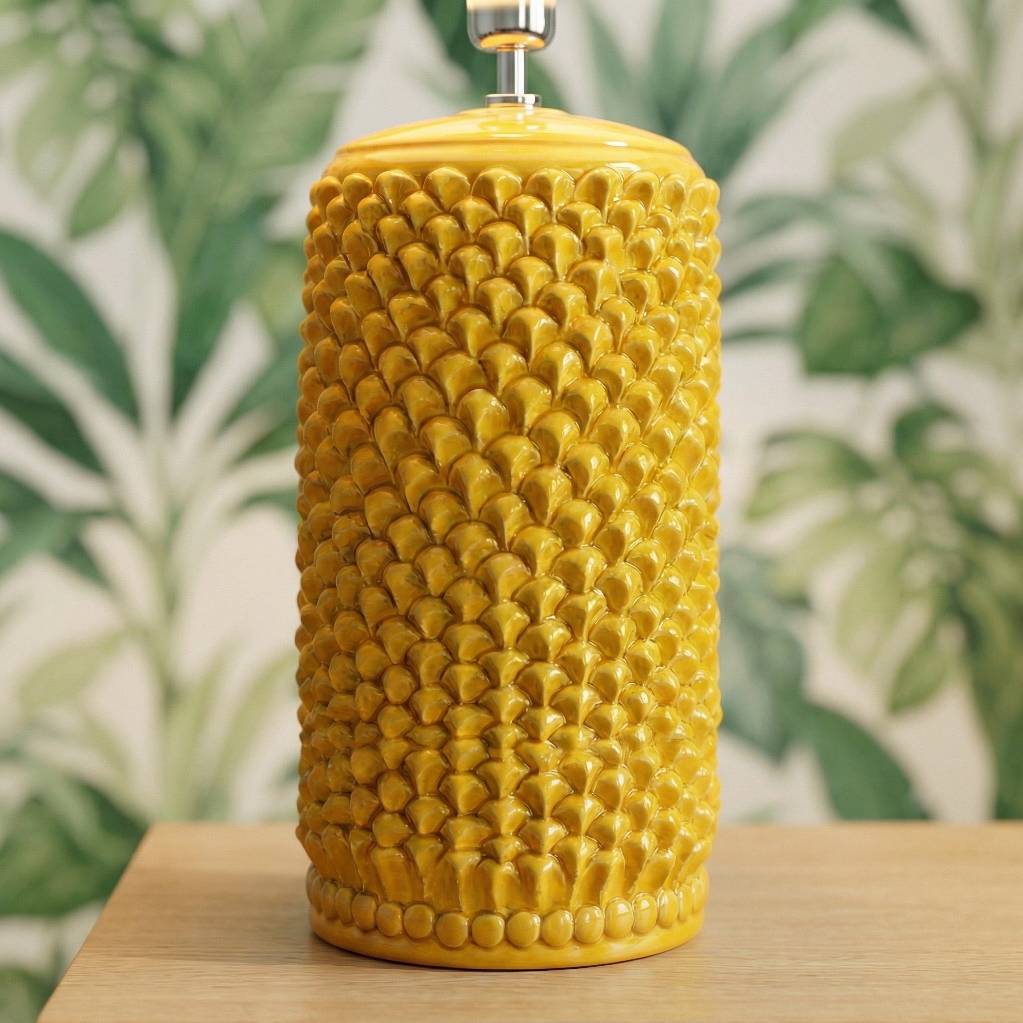 Lámpara Piña Italiana H 60 cm, Mostaza – Cerámica italiana de Caltagirone, Sicilia