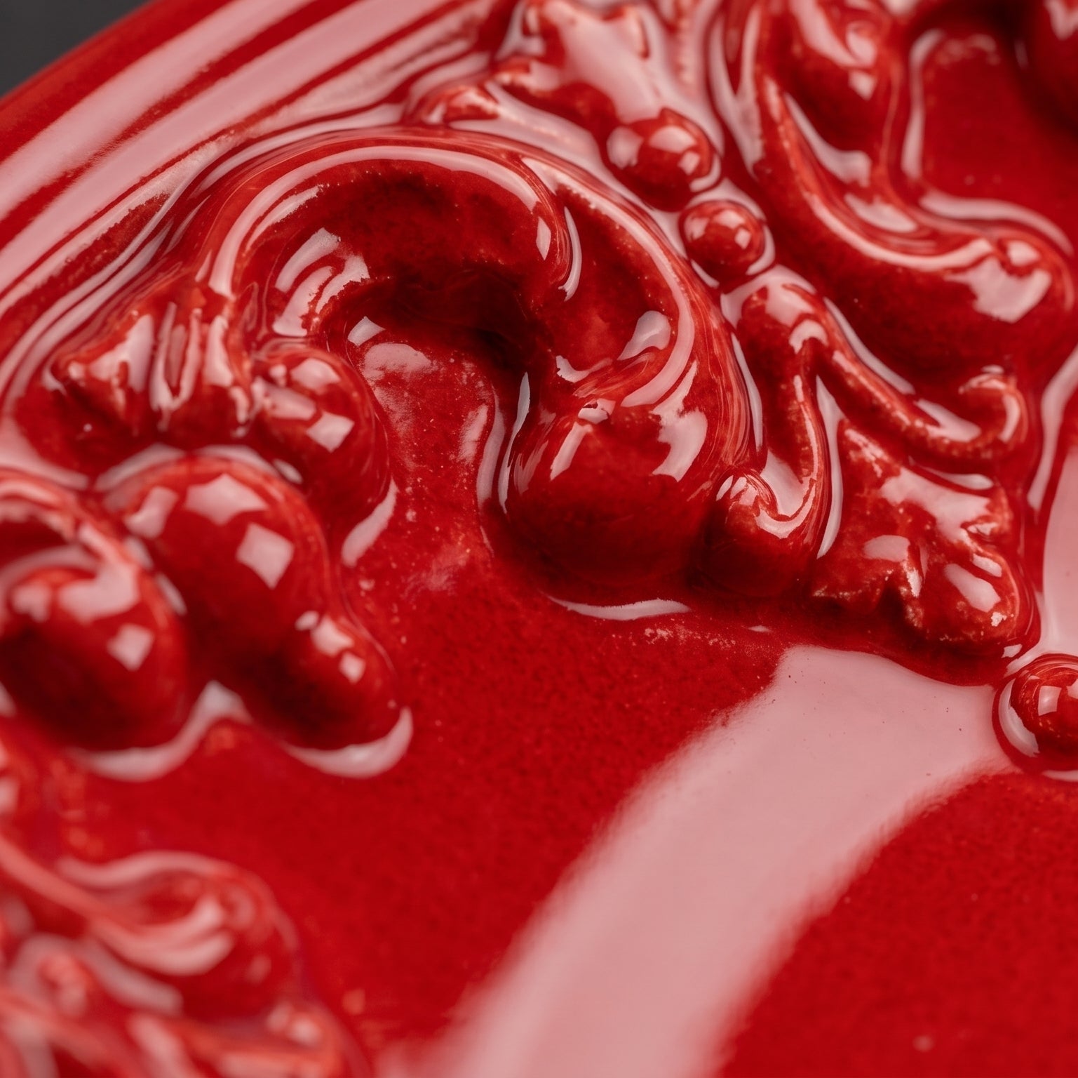 Piatto Svuota Tasche in Ceramica di Caltagirone Ø 30 cm - Plastico Sofia, Rosso Fuoco