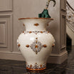 Portaombrelli Panciuto in Ceramica di Caltagirone h 50 cm - Madreperla Antichizzato Oro e Lustri