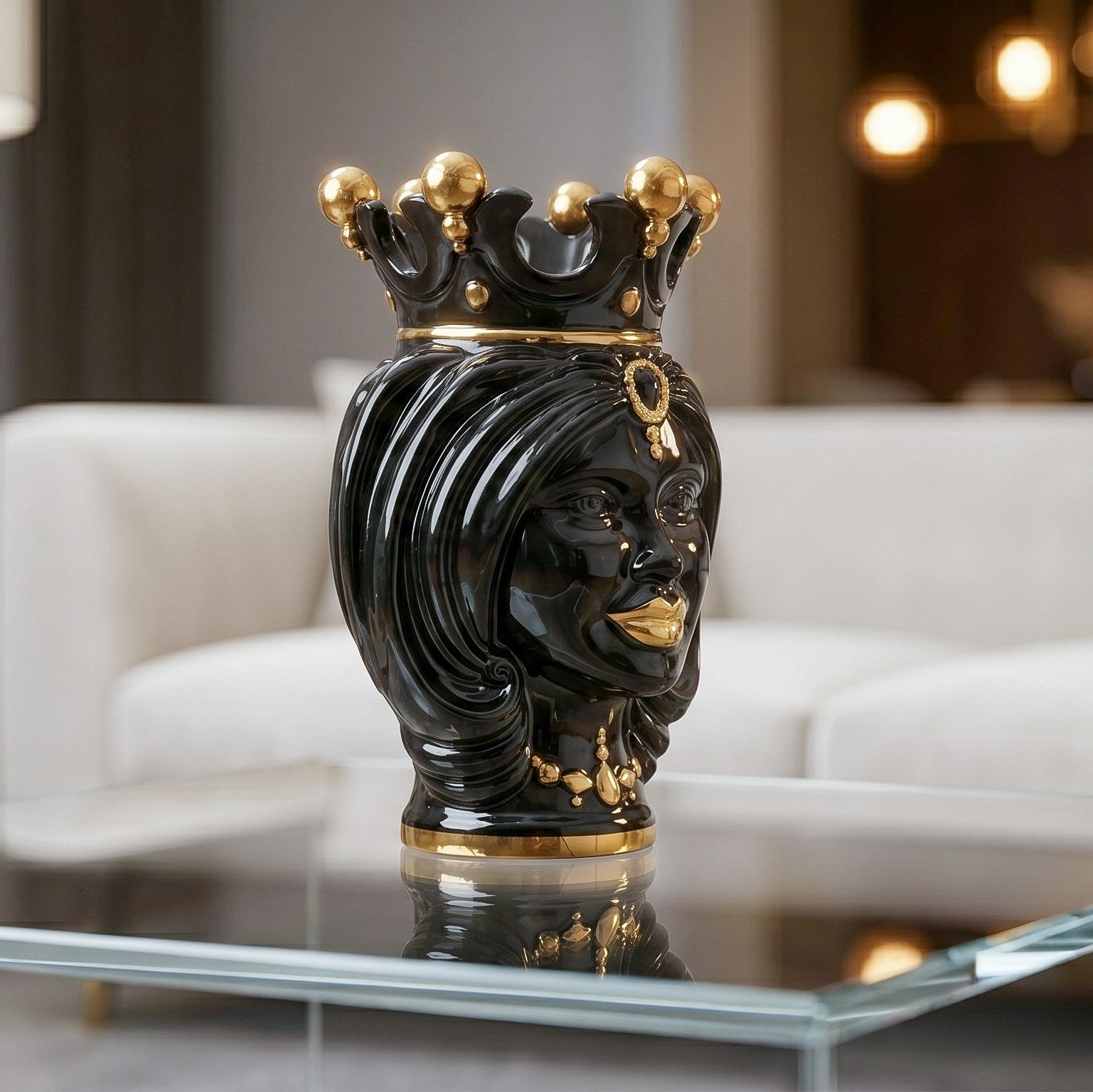Testa di Moro h 25 cm — Donna, Black and Gold