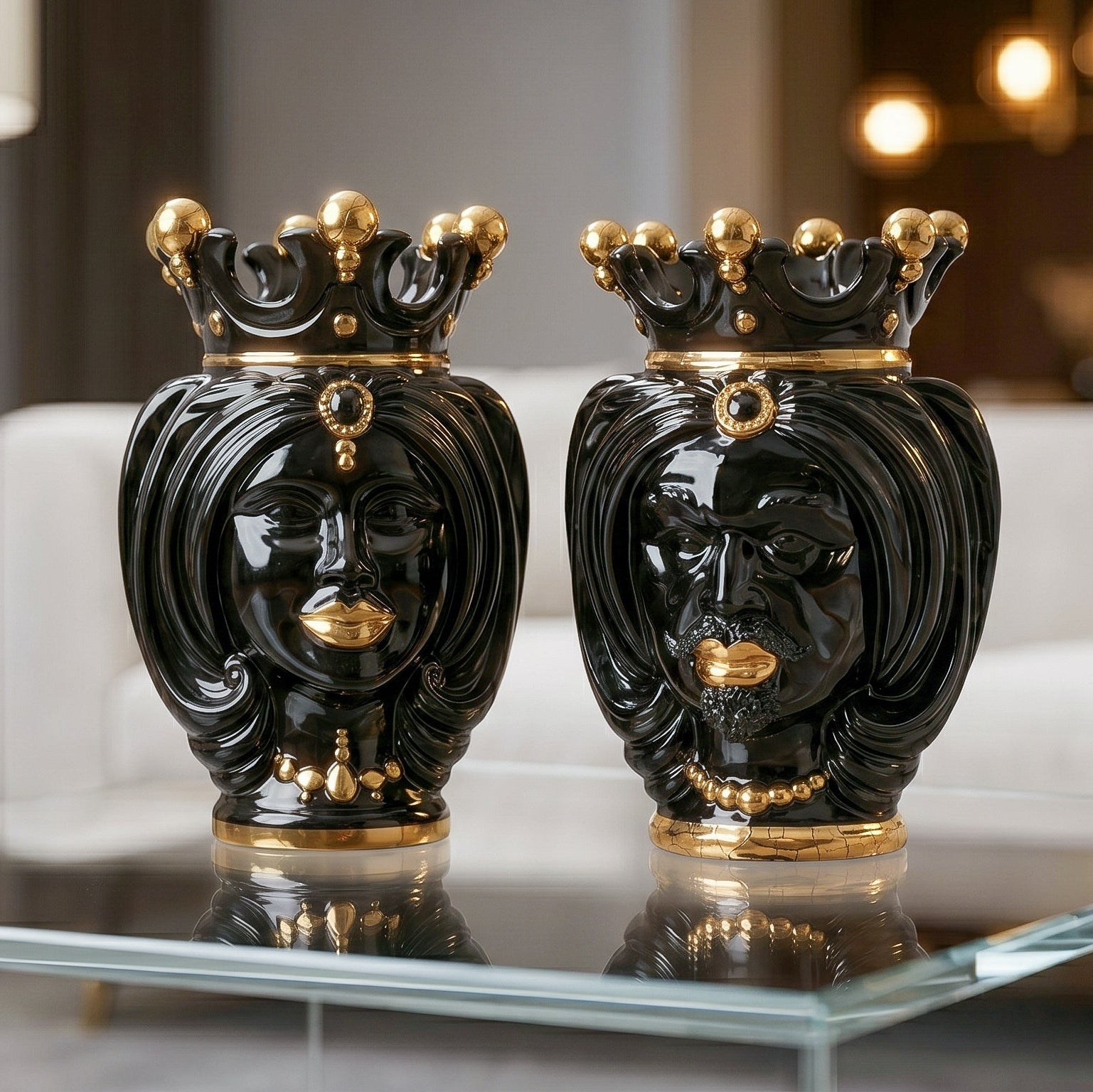 Testa di Moro h 25 cm — Donna, Black and Gold