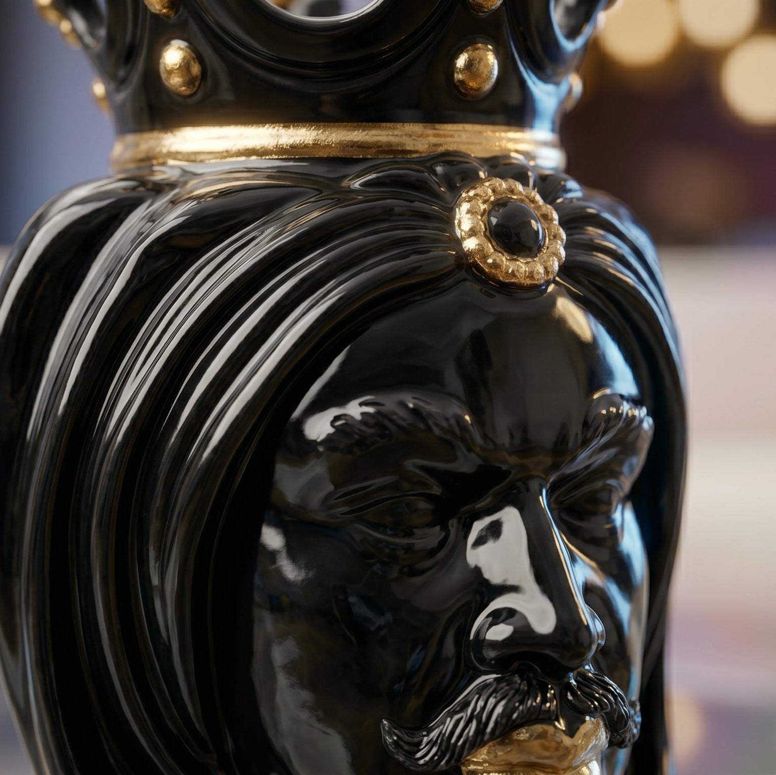 Testa di Moro h 25 cm — Donna, Black and Gold