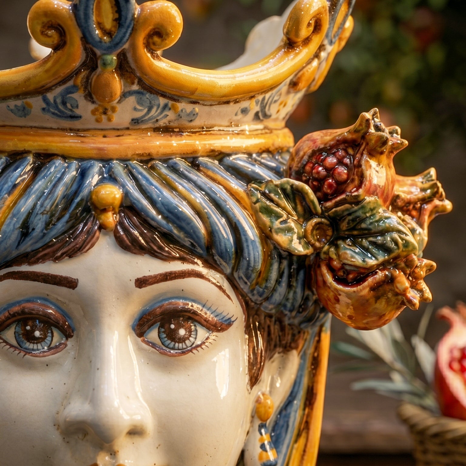 Testa h 25 melograni blu e arancio femmina