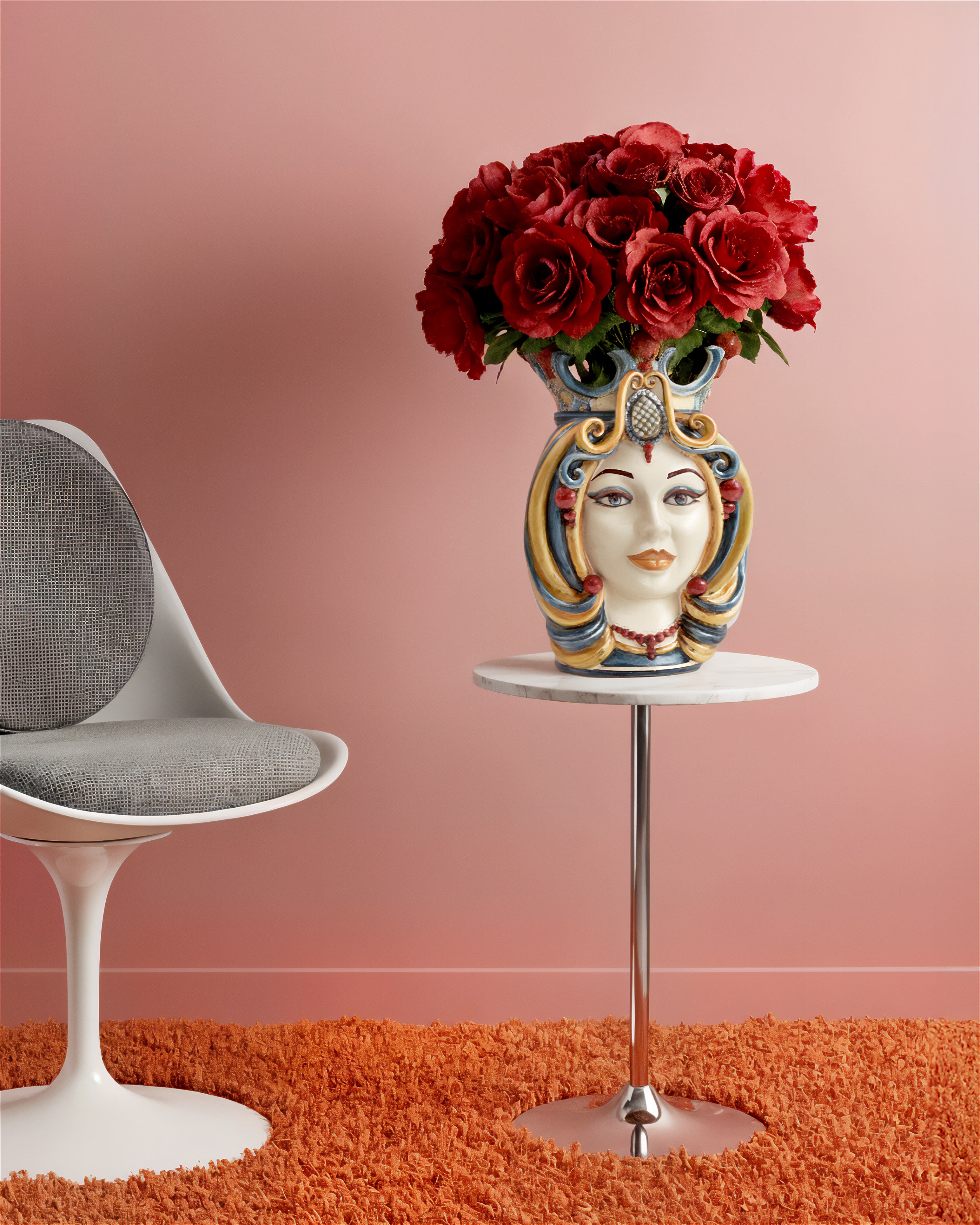 Testa h 38 in decoro sicily femmina - Ceramiche Di Caltagirone Sofia
